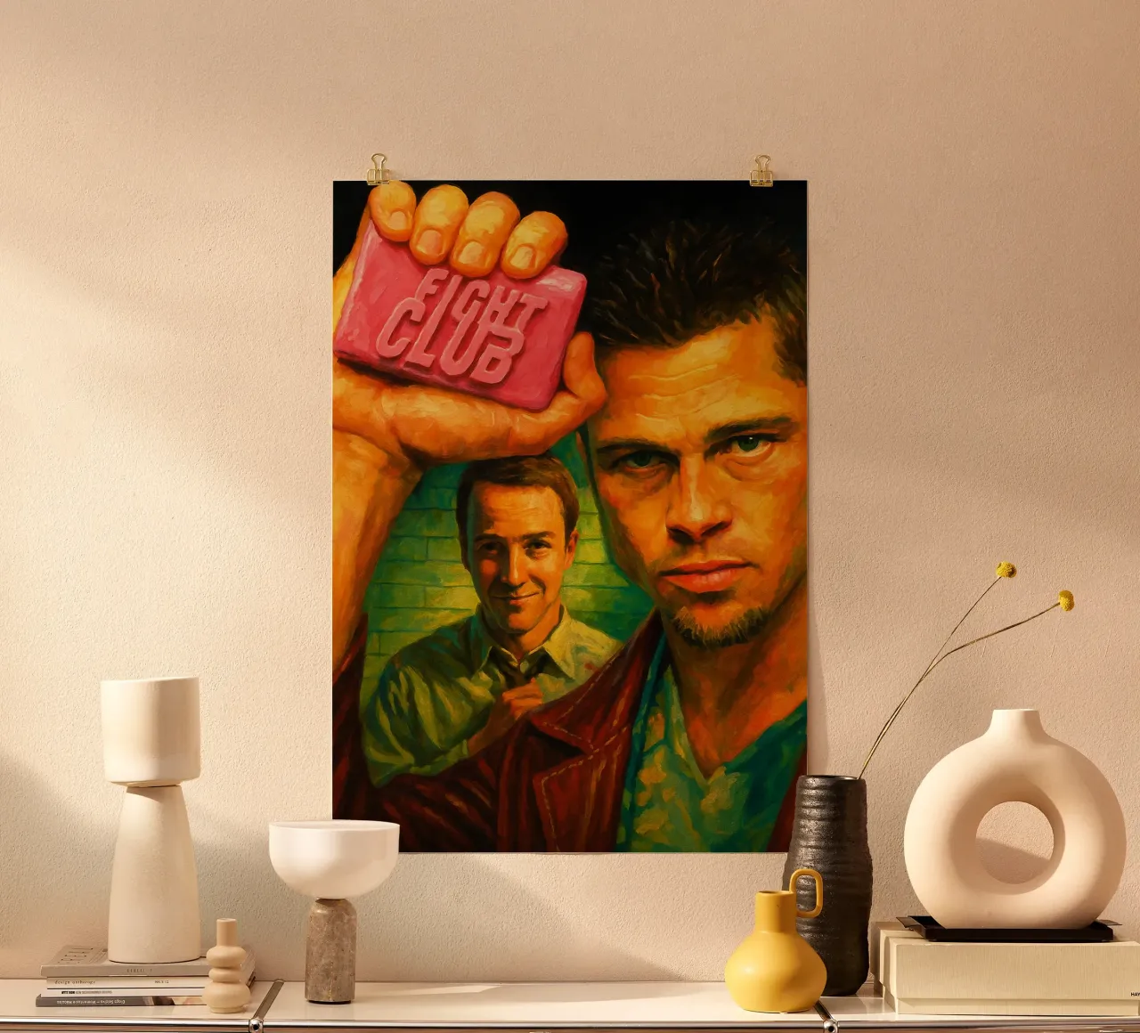 fight club ridipingere immaginazione acquerello arte poster da SIQAYA