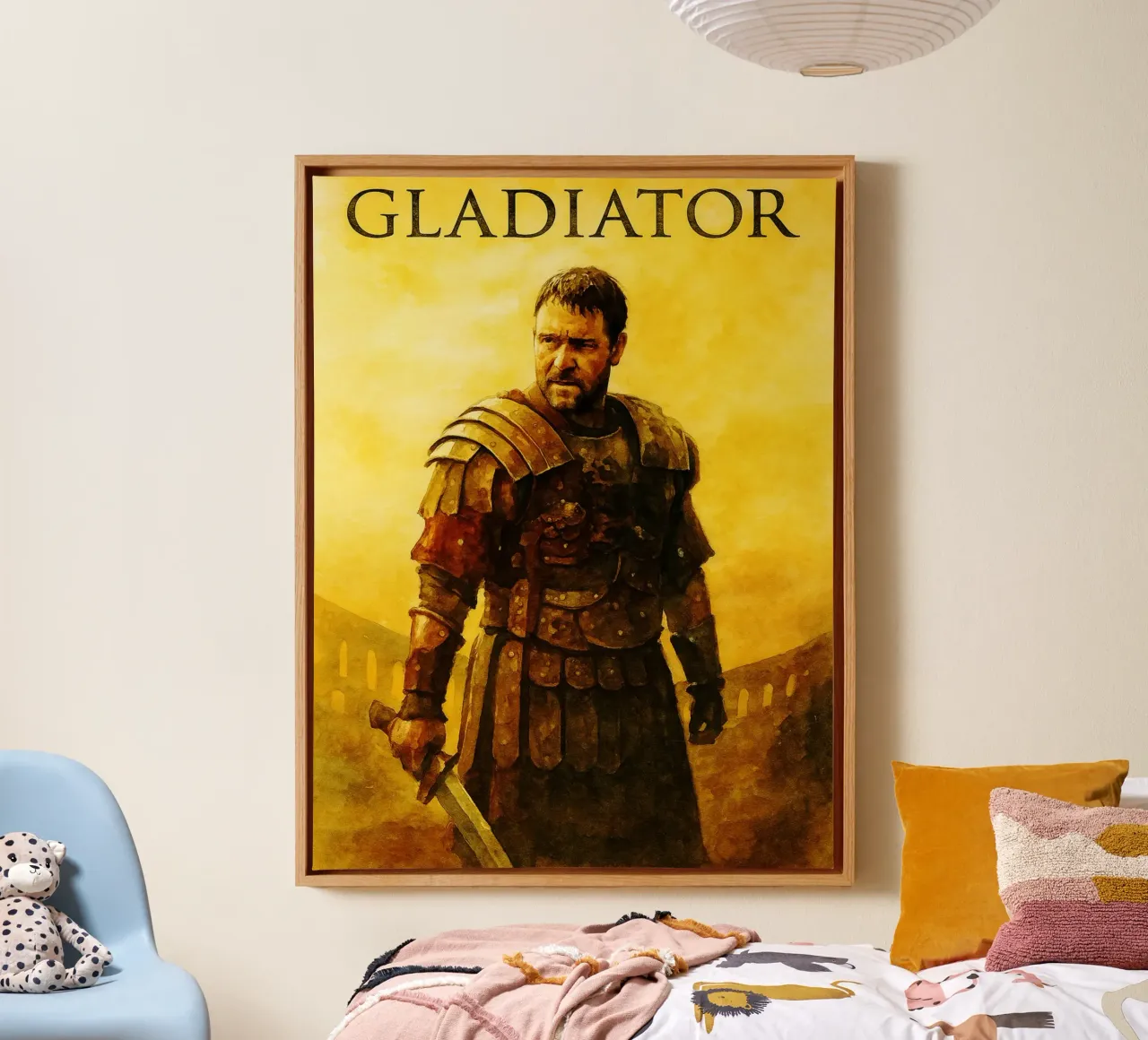 gladiatore ridipingere l'immaginazione ridisegnare l'arte dell'acquerello tela con Cornice a cassetta da SIQAYA