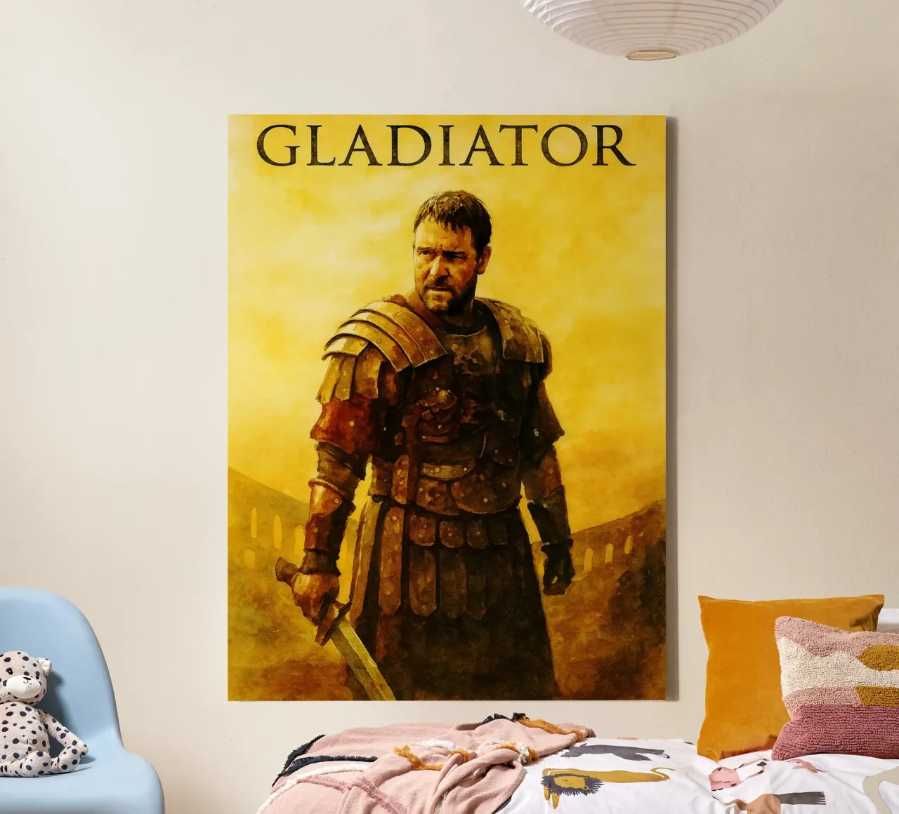 gladiatore ridipingere l'immaginazione ridisegnare l'arte dell'acquerello tela con Cornice a cassetta da SIQAYA