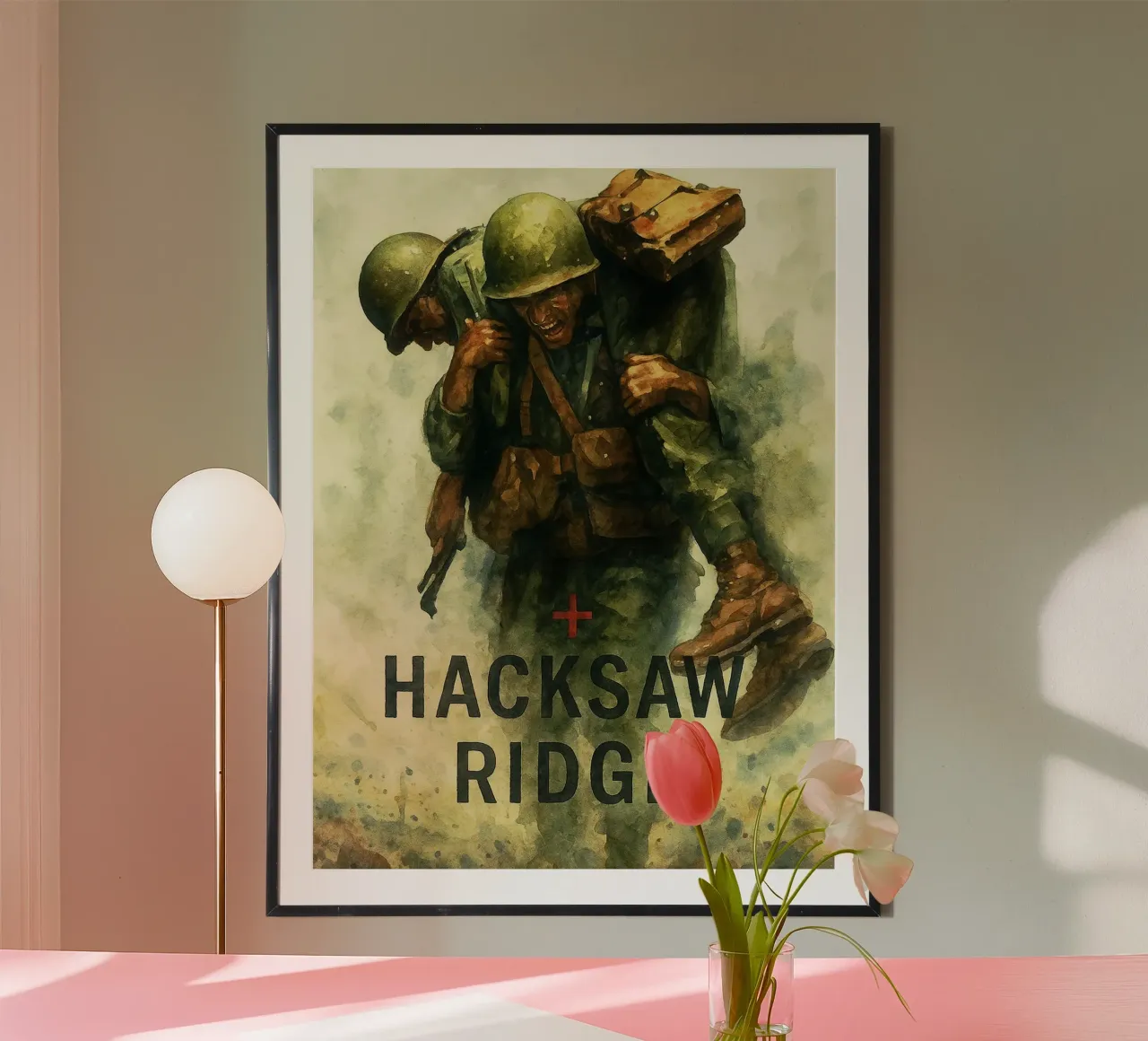 hacksaw ridge ridipingere l'immaginazione ridisegnare l'arte dell'acquerello poster con telaio in alluminio da SIQAYA