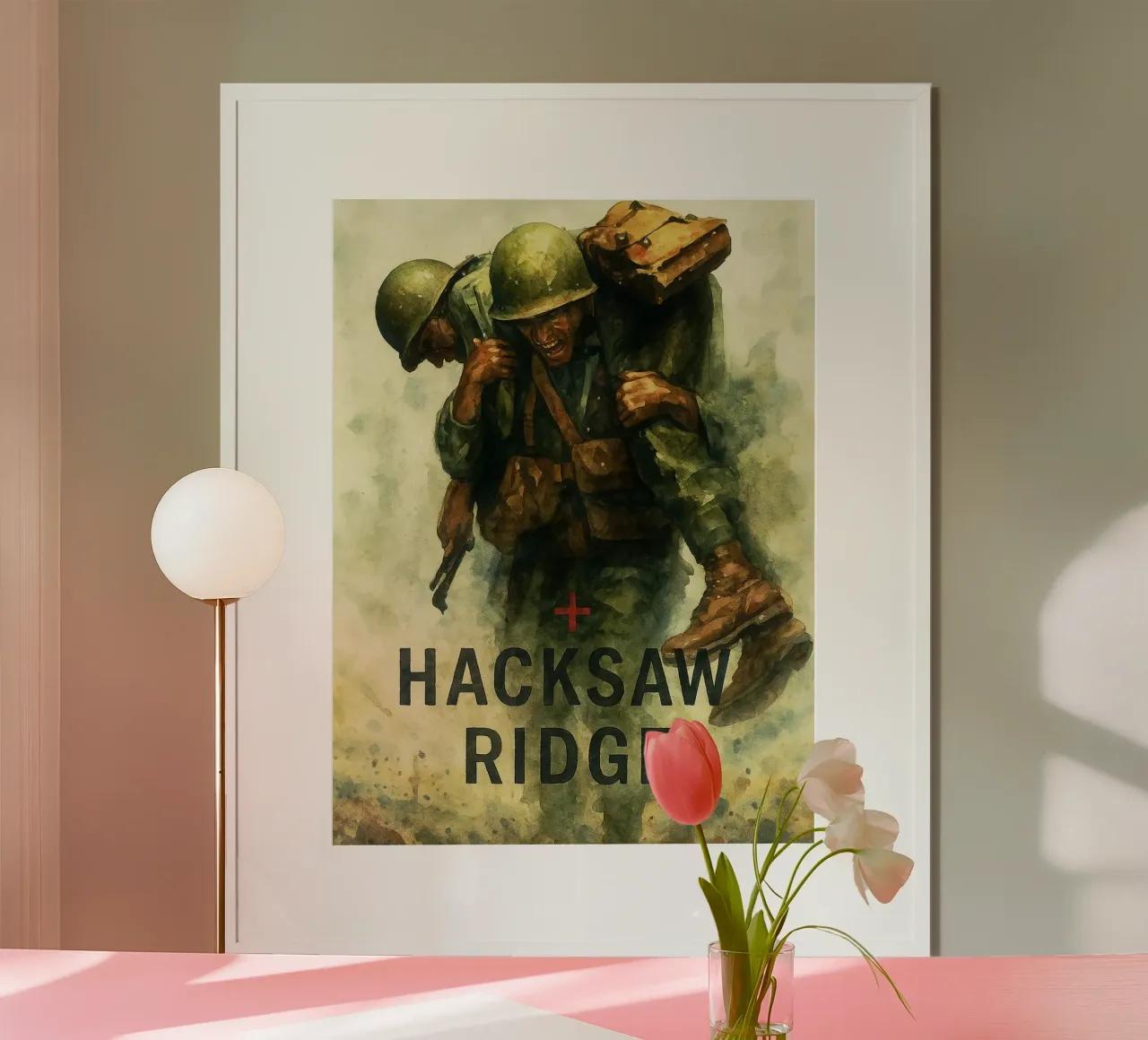 hacksaw ridge ridipingere l'immaginazione ridisegnare l'arte dell'acquerello poster con telaio in alluminio da SIQAYA