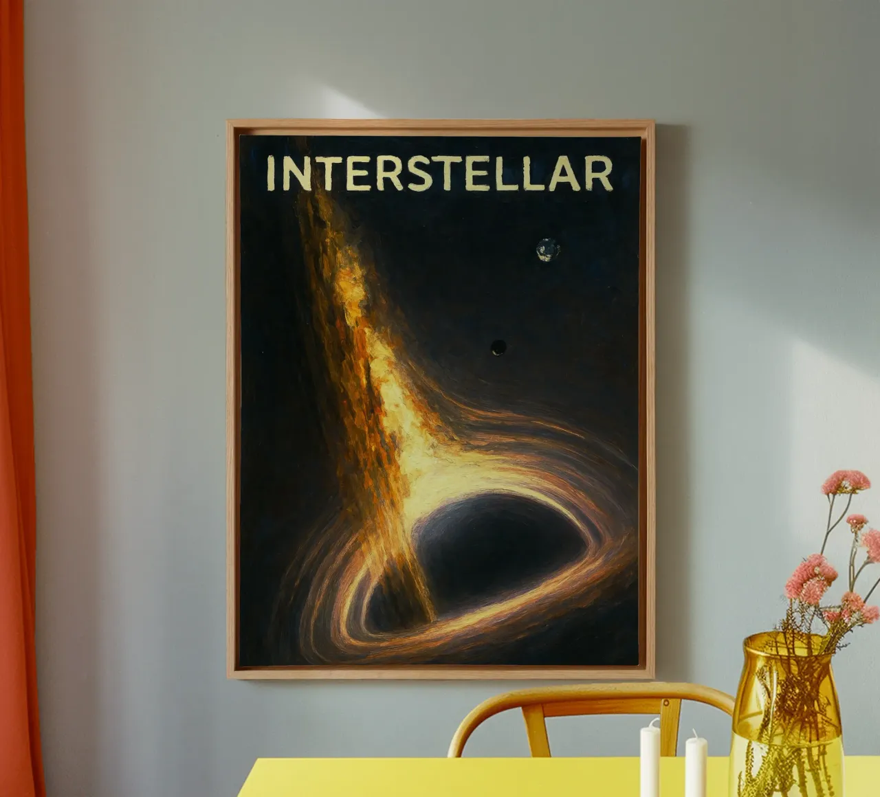 Interstellair schilderij vector verbeelding hertekenen aquarel canvas met Baklijst van SIQAYA