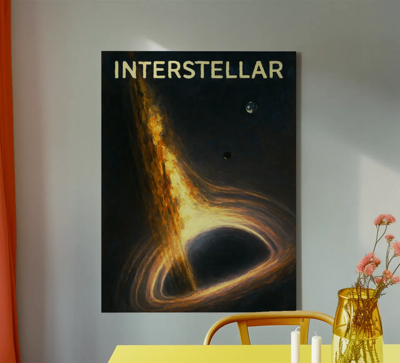 Interstellair schilderij vector verbeelding hertekenen aquarel canvas met Baklijst van SIQAYA