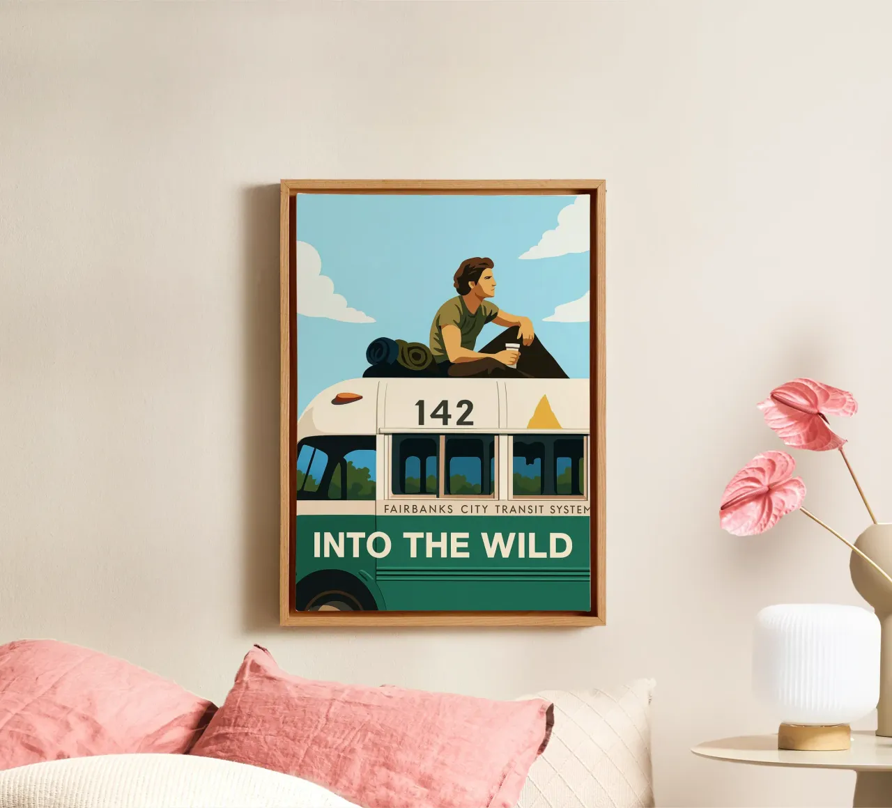 Into The Wild vector redraw imagination watercolor art canvas with Floater frame by SIQAYA