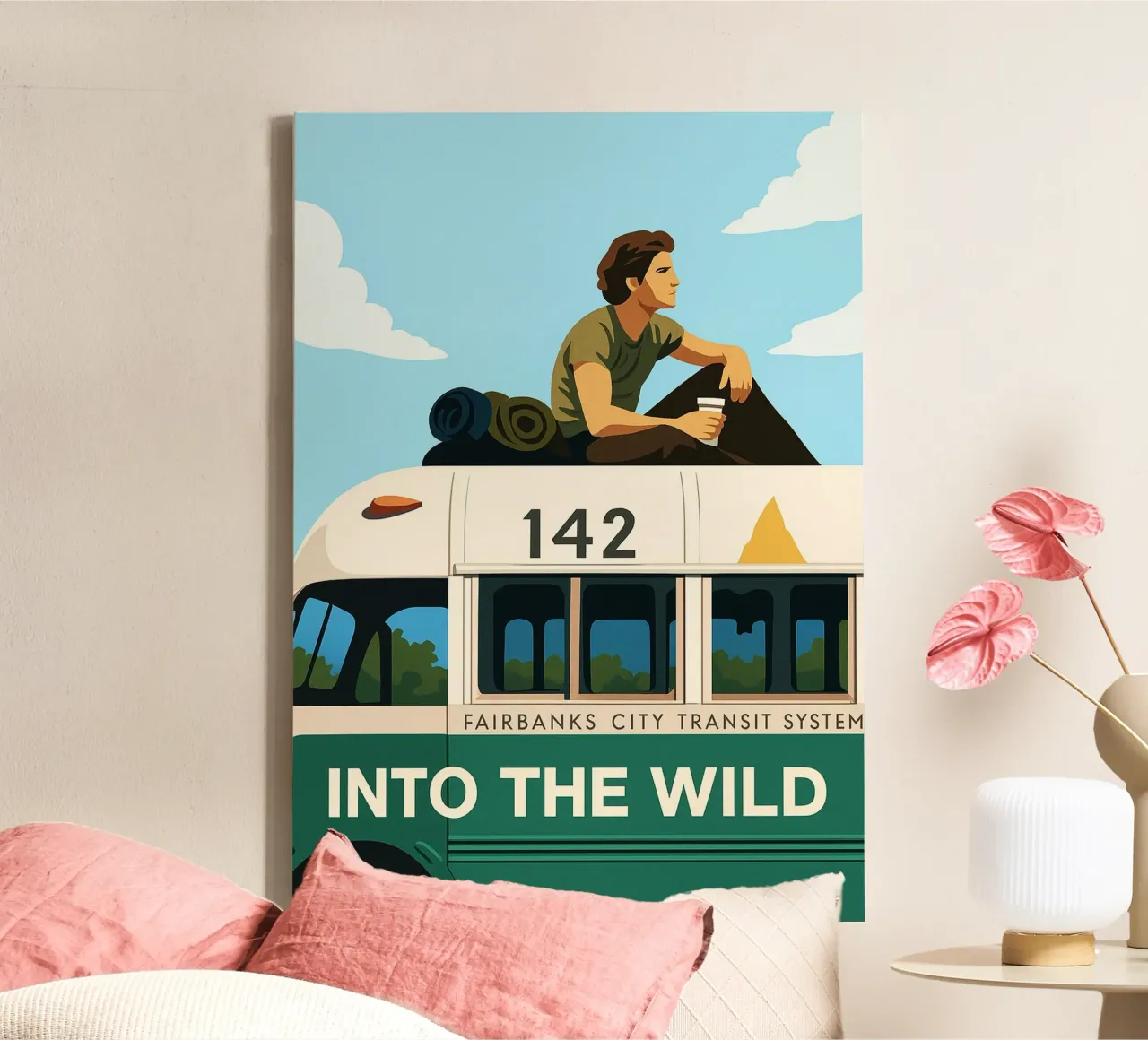 Into The Wild vector redraw imagination watercolor art canvas with Floater frame by SIQAYA