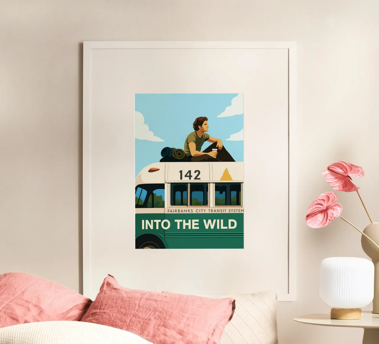 Into The Wild vettoriale ridisegnare l'immaginazione acquerello arte poster con telaio in plastica da SIQAYA
