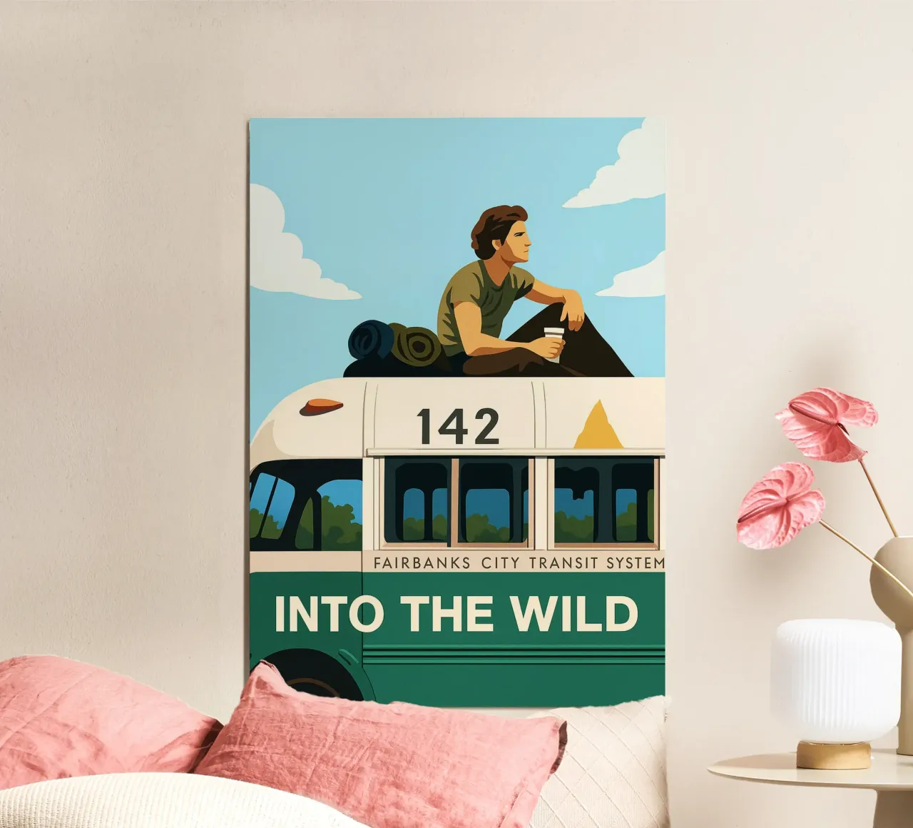 Into The Wild vettoriale ridisegnare l'immaginazione acquerello arte poster con telaio in plastica da SIQAYA