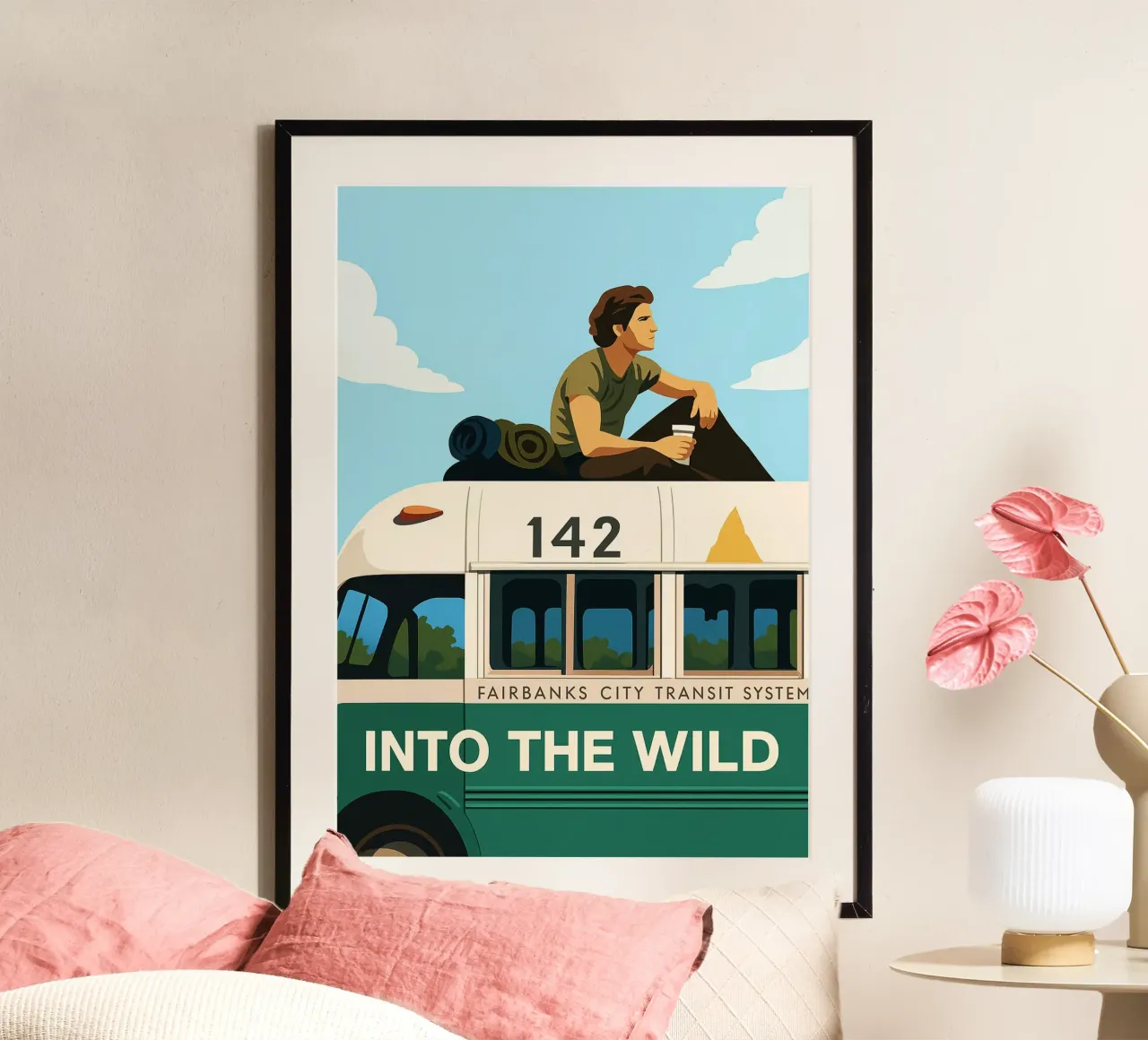 Into The Wild vettoriale ridisegnare l'immaginazione acquerello arte poster con telaio in plastica da SIQAYA