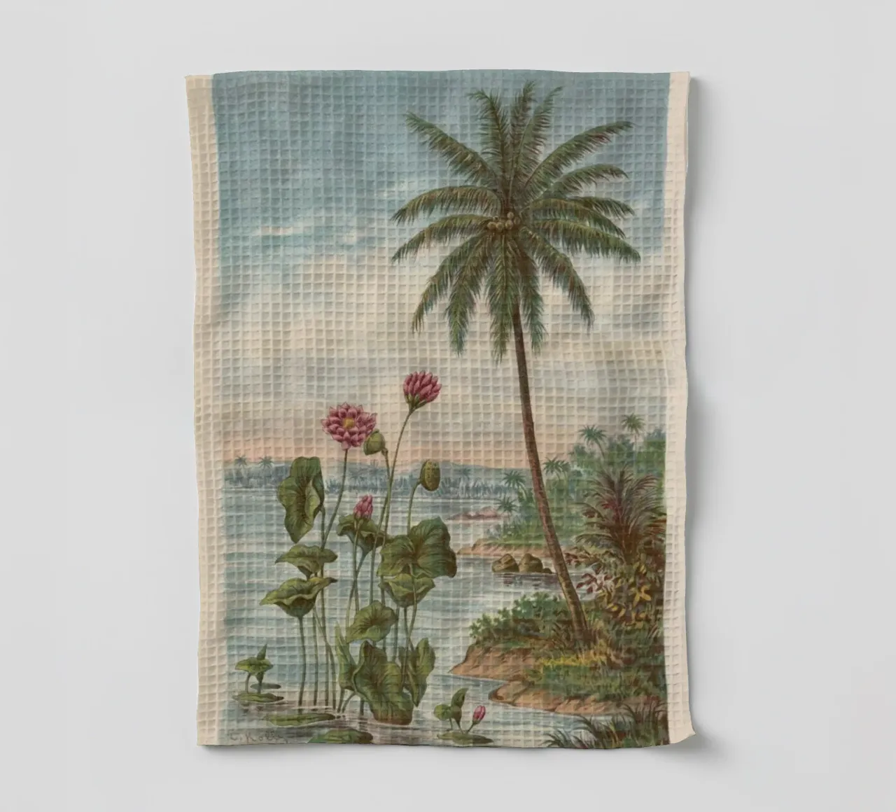 Lotus Flowers canovaccio da cucina da Flora & Fauna