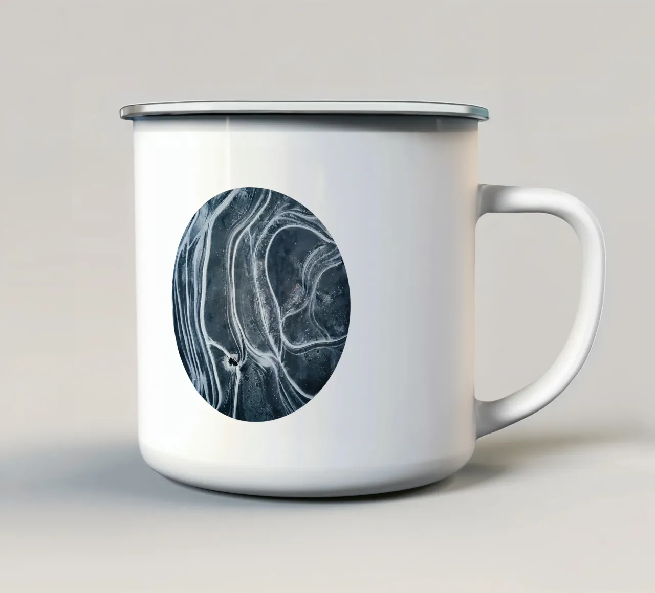 Entità astratta, linee di texture scandinave in bianco e nero tazza in smalto da 83oranges