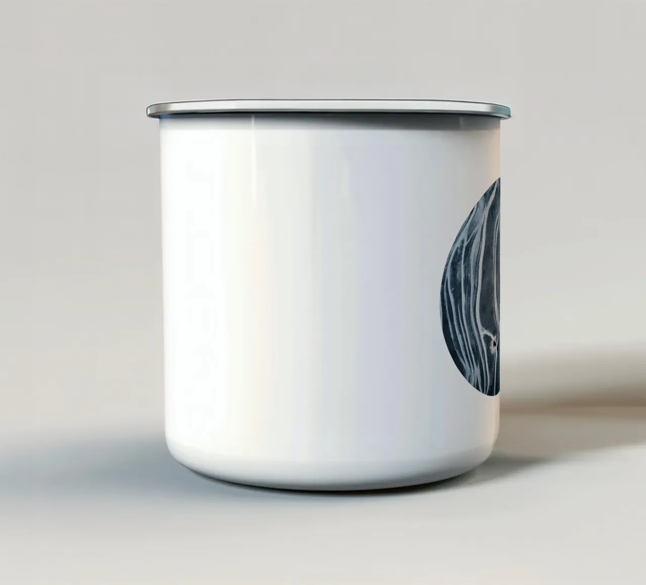 Entità astratta, linee di texture scandinave in bianco e nero tazza in smalto da 83oranges