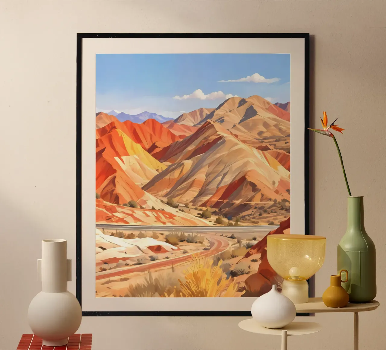 Dove la terra porta il fuoco e il cielo sussurra la pace poster con telaio in alluminio da 83oranges