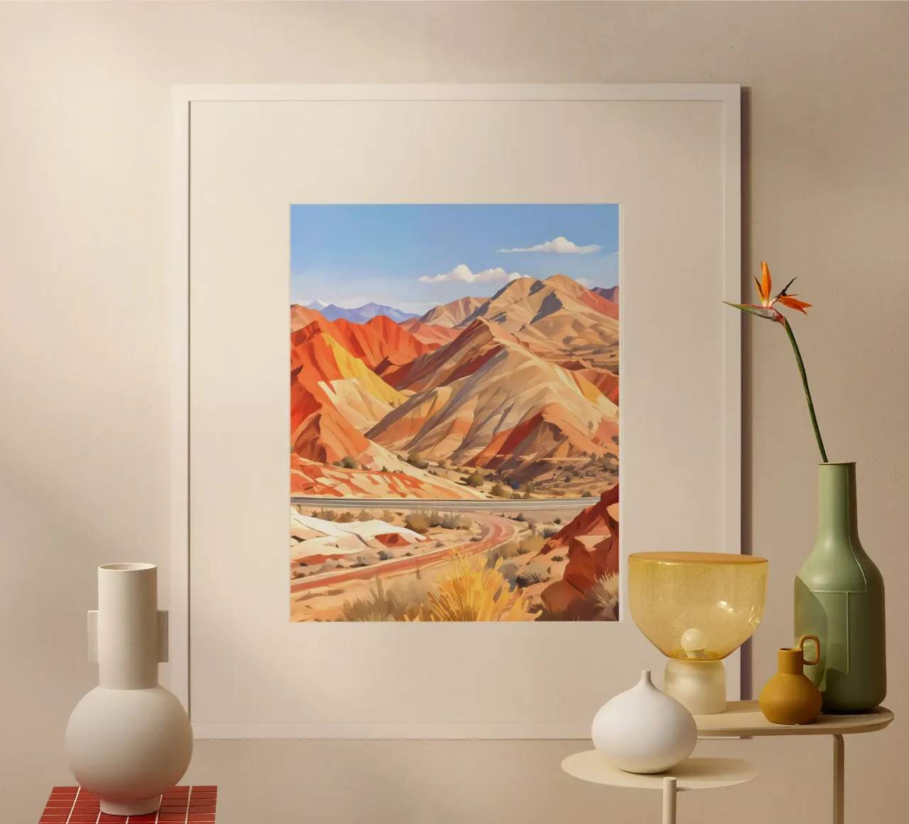 Dove la terra porta il fuoco e il cielo sussurra la pace poster con telaio in alluminio da 83oranges
