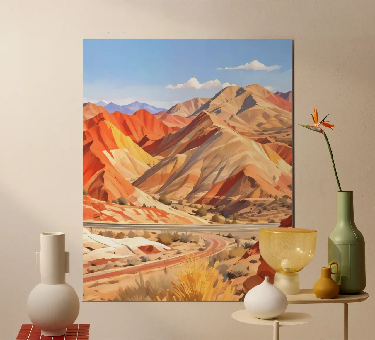 Dove la terra porta il fuoco e il cielo sussurra la pace poster con telaio in alluminio da 83oranges