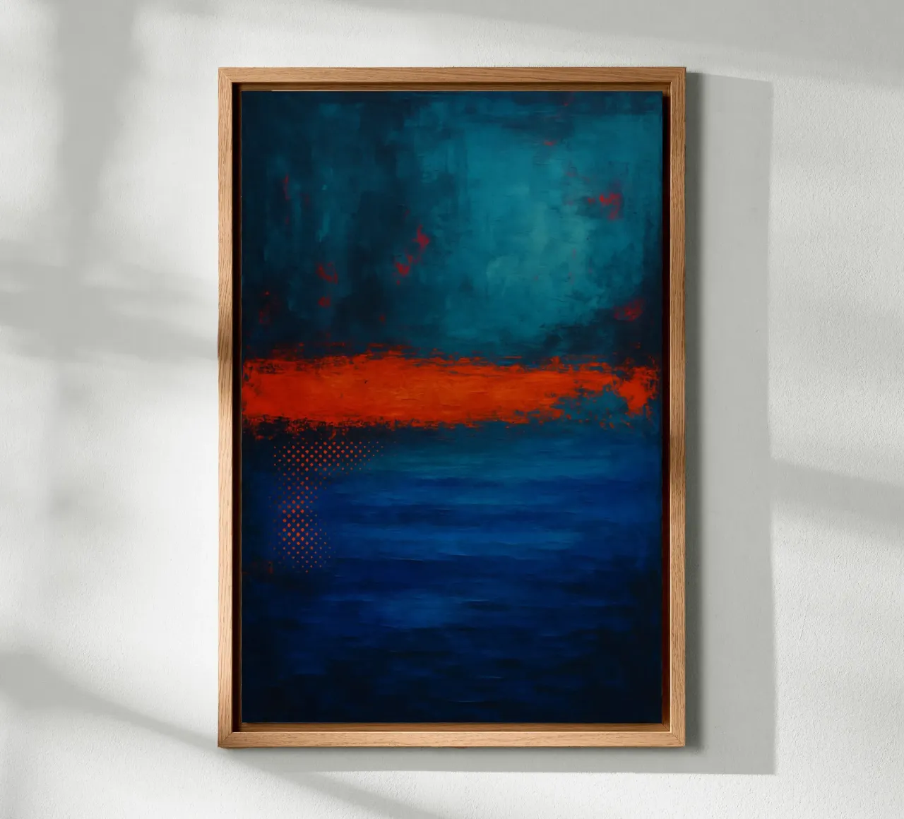Shimmer of depth canvas with Floater frame by Studio M
