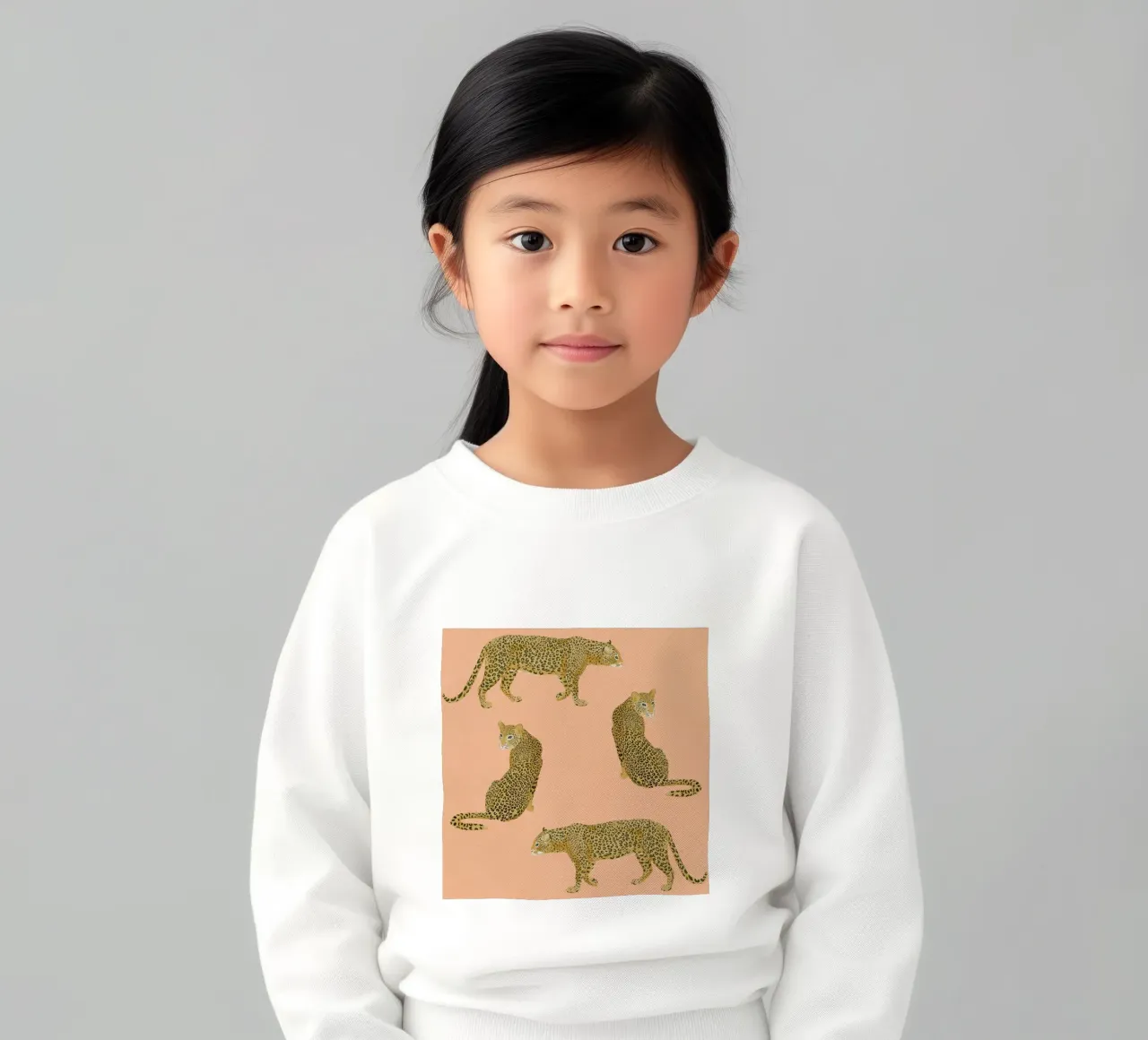 Sunset Leopards kids sweatshirt by Laura Graves
