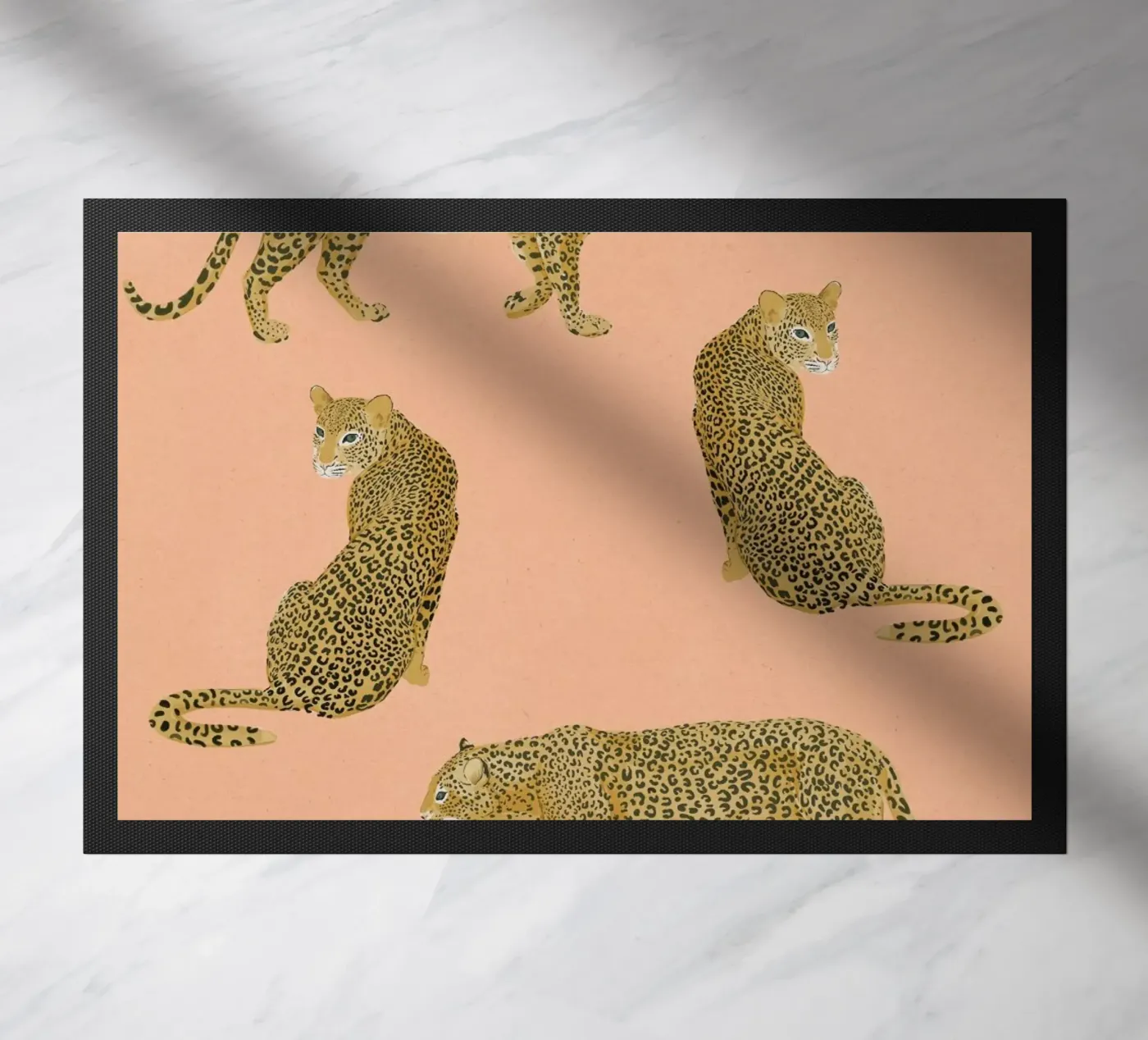 Sunset Leopards doormat by Laura Graves