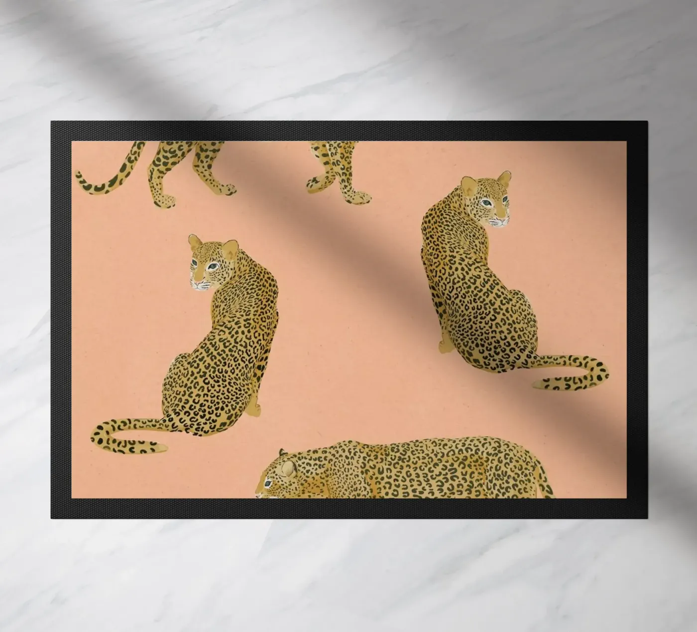 Sunset Leopards doormat by Laura Graves