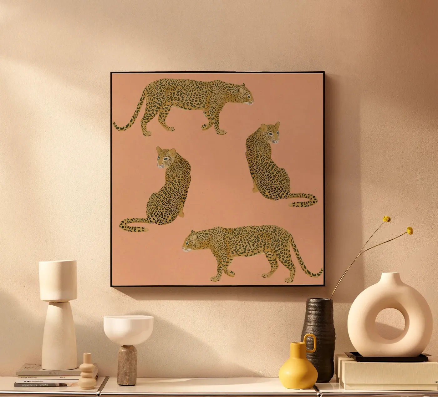 Sunset Leopards Acryl-Glas von Laura Graves