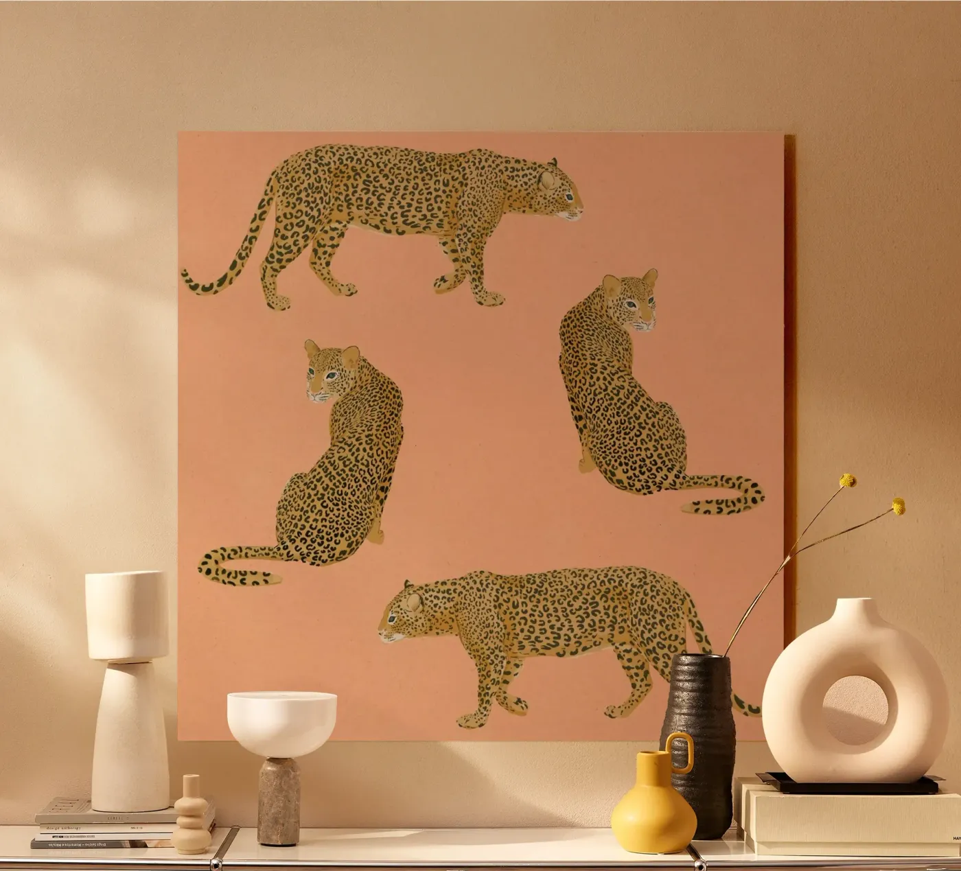 Sunset Leopards Acryl-Glas von Laura Graves