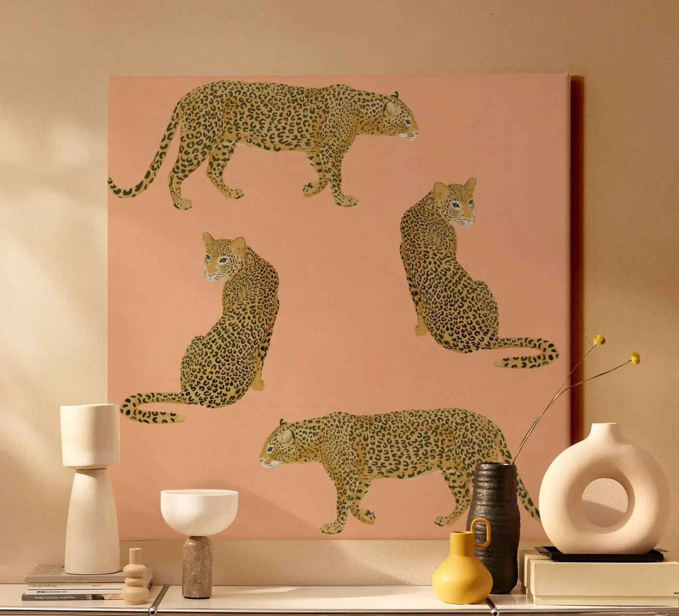 Sunset Leopards canvas by Laura Graves