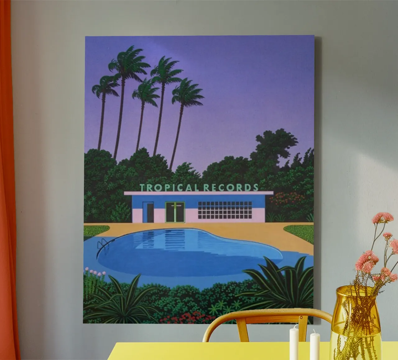 Record tropicale Hiroshi Nagai tela con Cornice a cassetta da Perdana shop