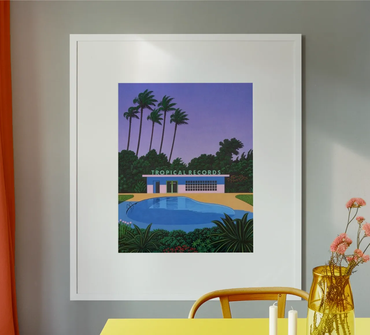 Record tropicale Hiroshi Nagai poster con telaio in plastica da Perdana shop