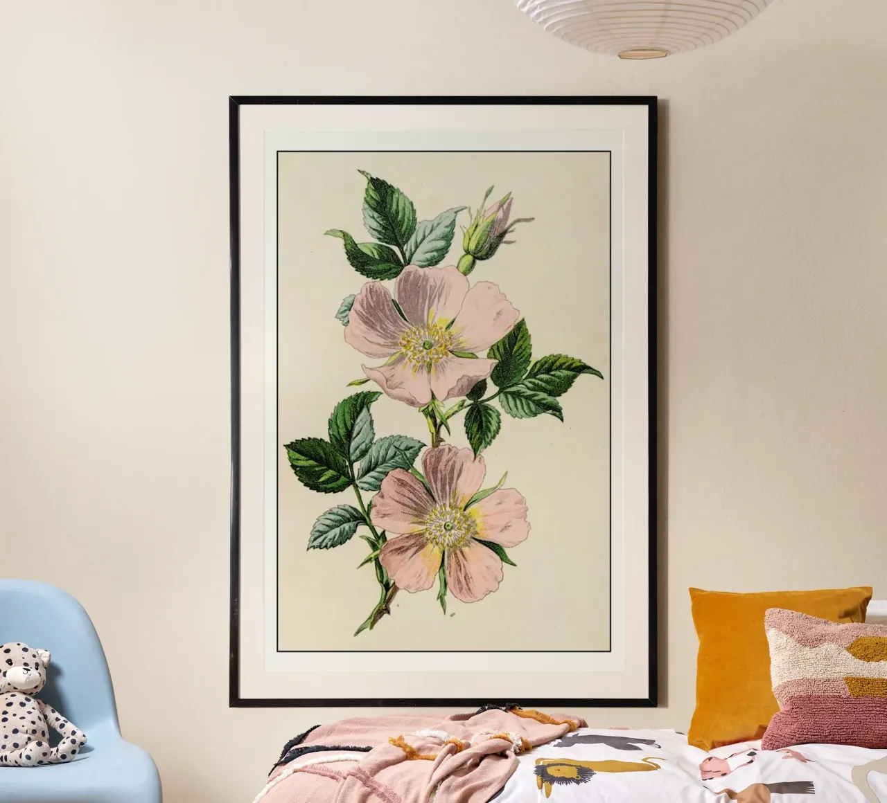 Pastel Roses poster with aluminum frame by Flora & Fauna