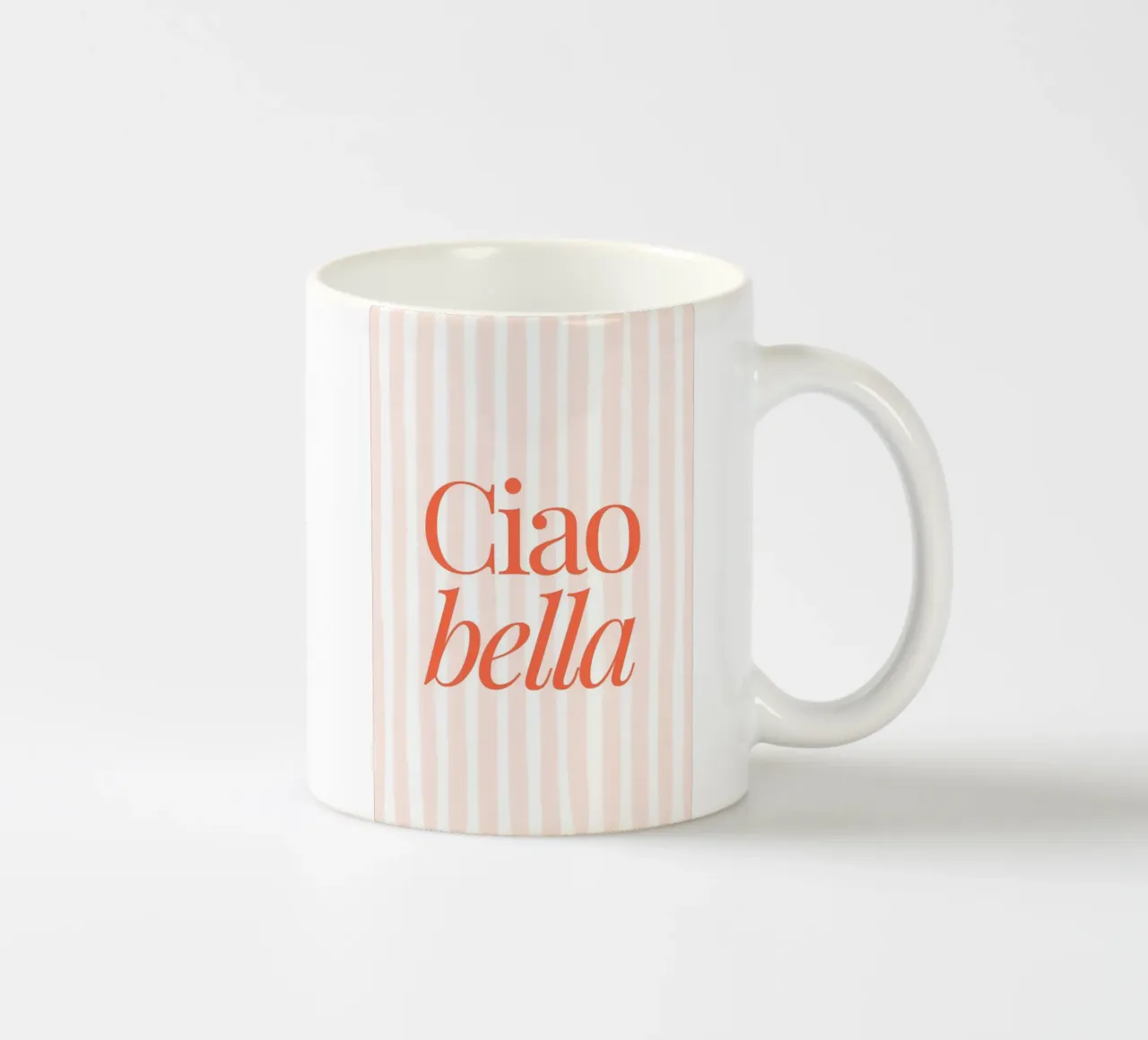 Ciao Bella, Gestreepte Grafische Zomerprint keramische mok van TheCocktailClub