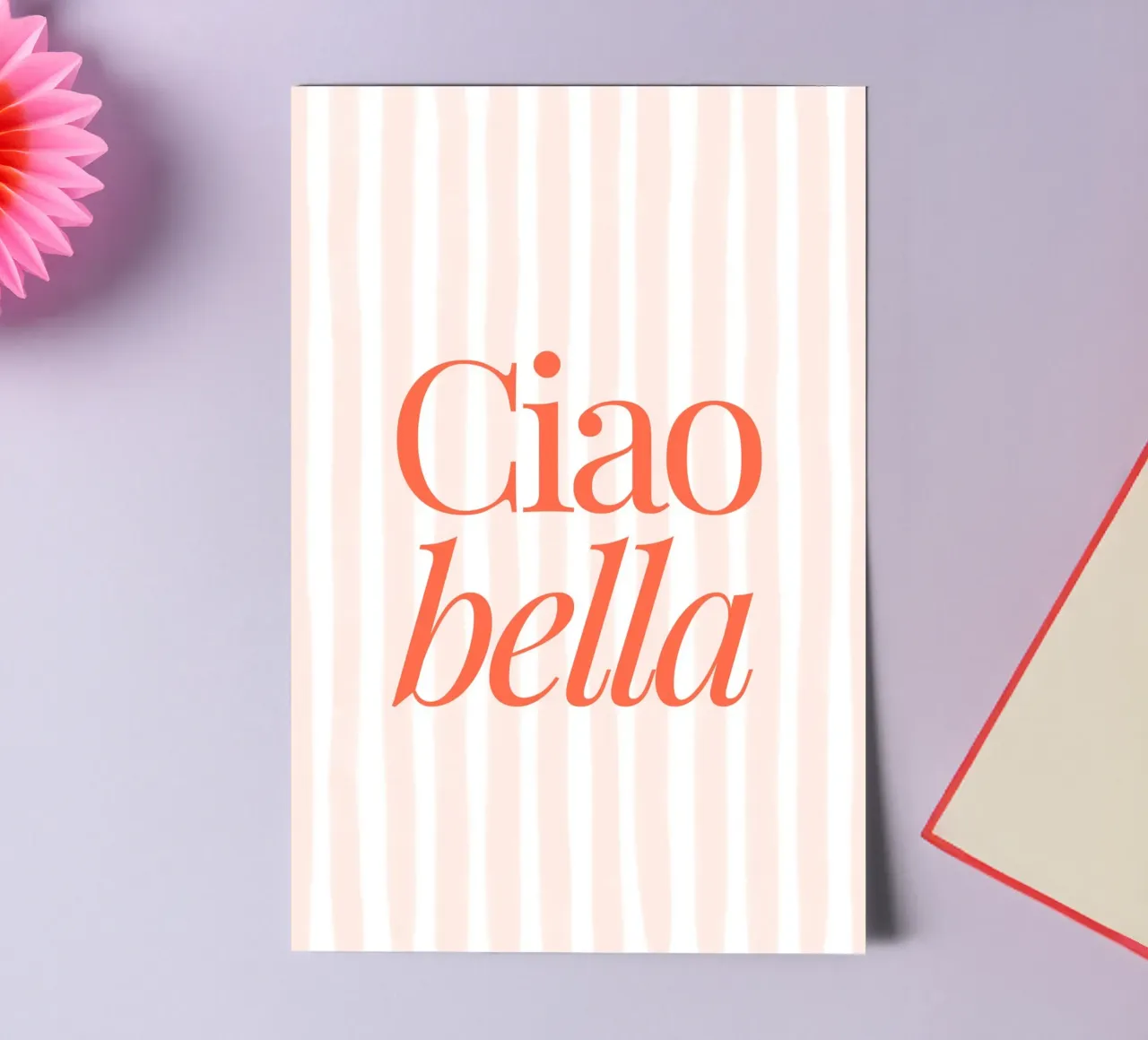 Ciao Bella, Striped Graphic Summer Print sticker sheet by TheCocktailClub
