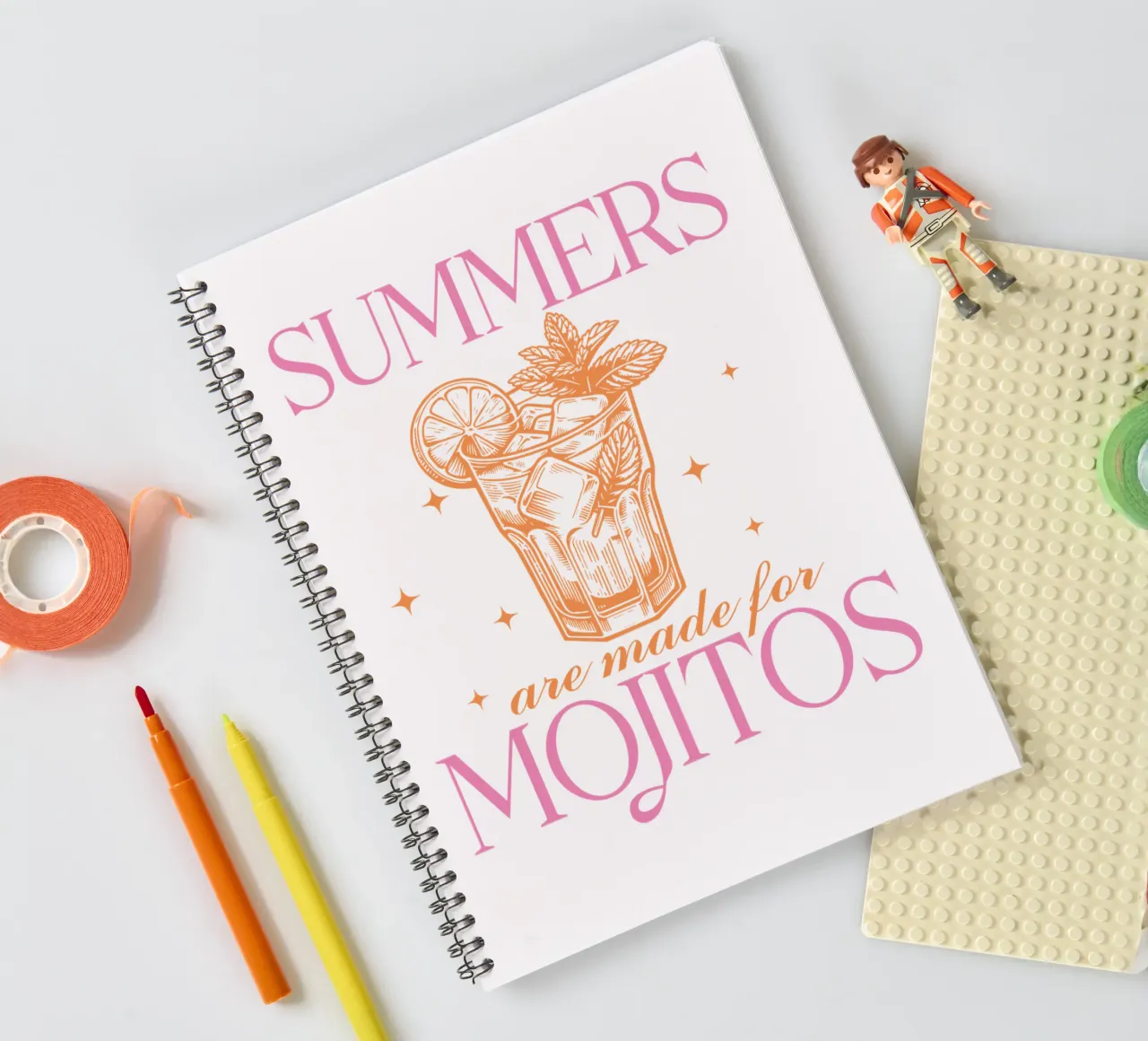 Mojito Cocktail Print, Summer Print spiral notebook by TheCocktailClub