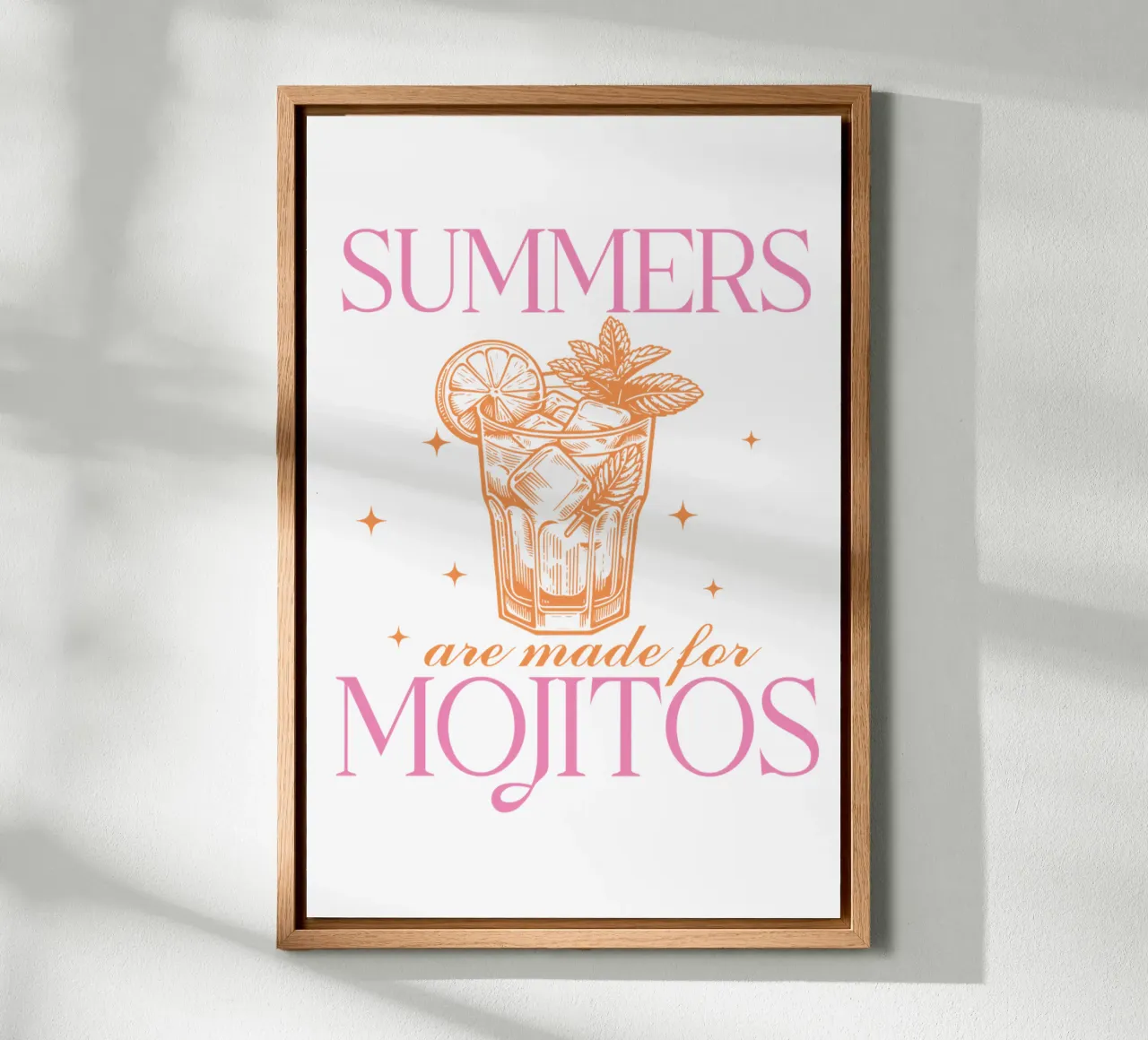 Mojito Cocktail print, Zomer print canvas van TheCocktailClub
