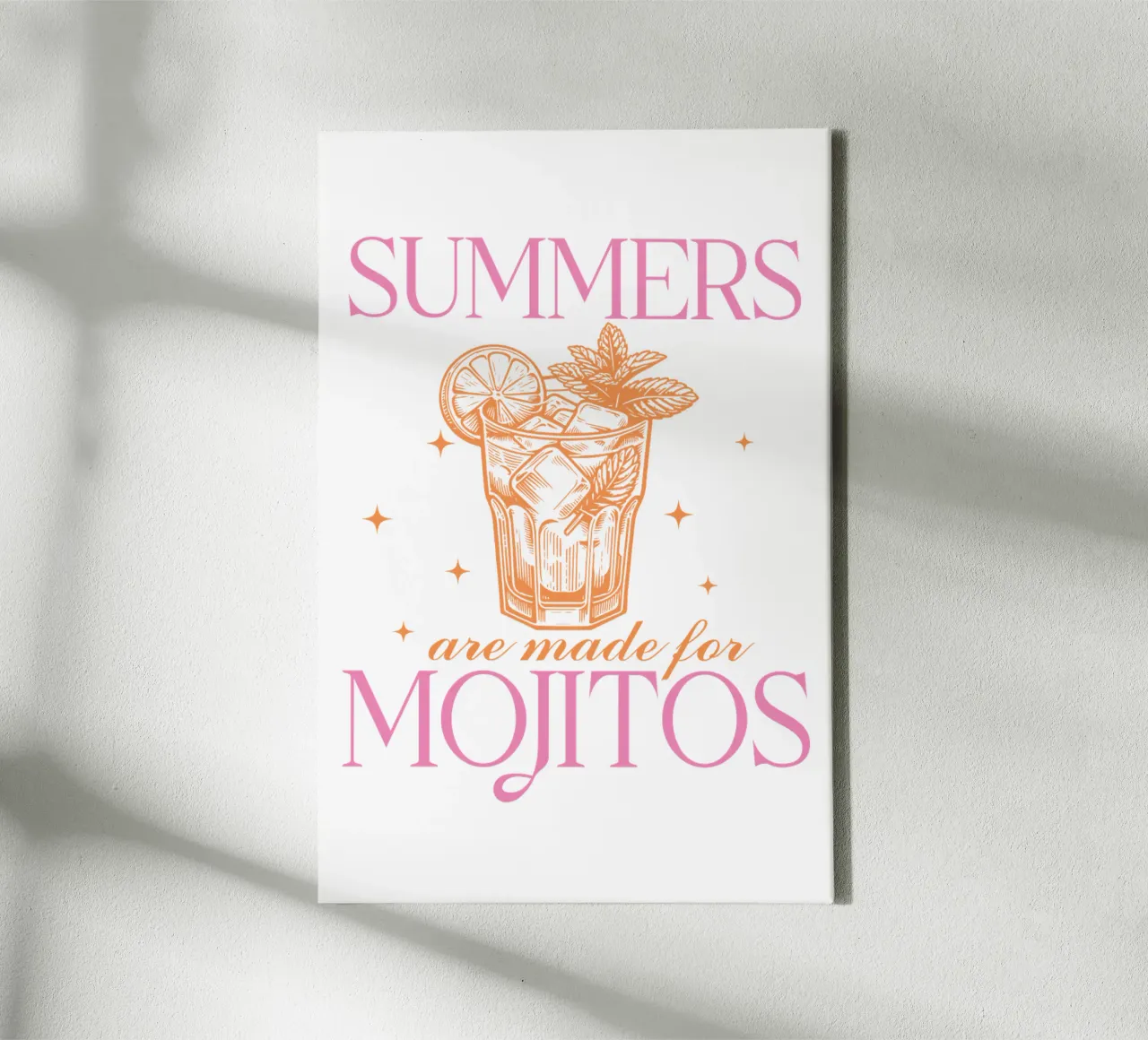 Mojito Cocktail print, Zomer print canvas van TheCocktailClub