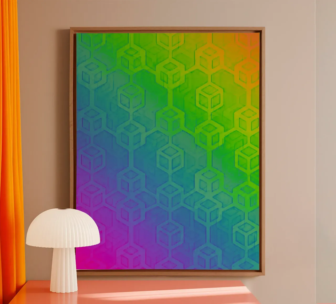 RainbowWarrior_Block_XRP tela con Cornice a cassetta da Crypto_Jungle