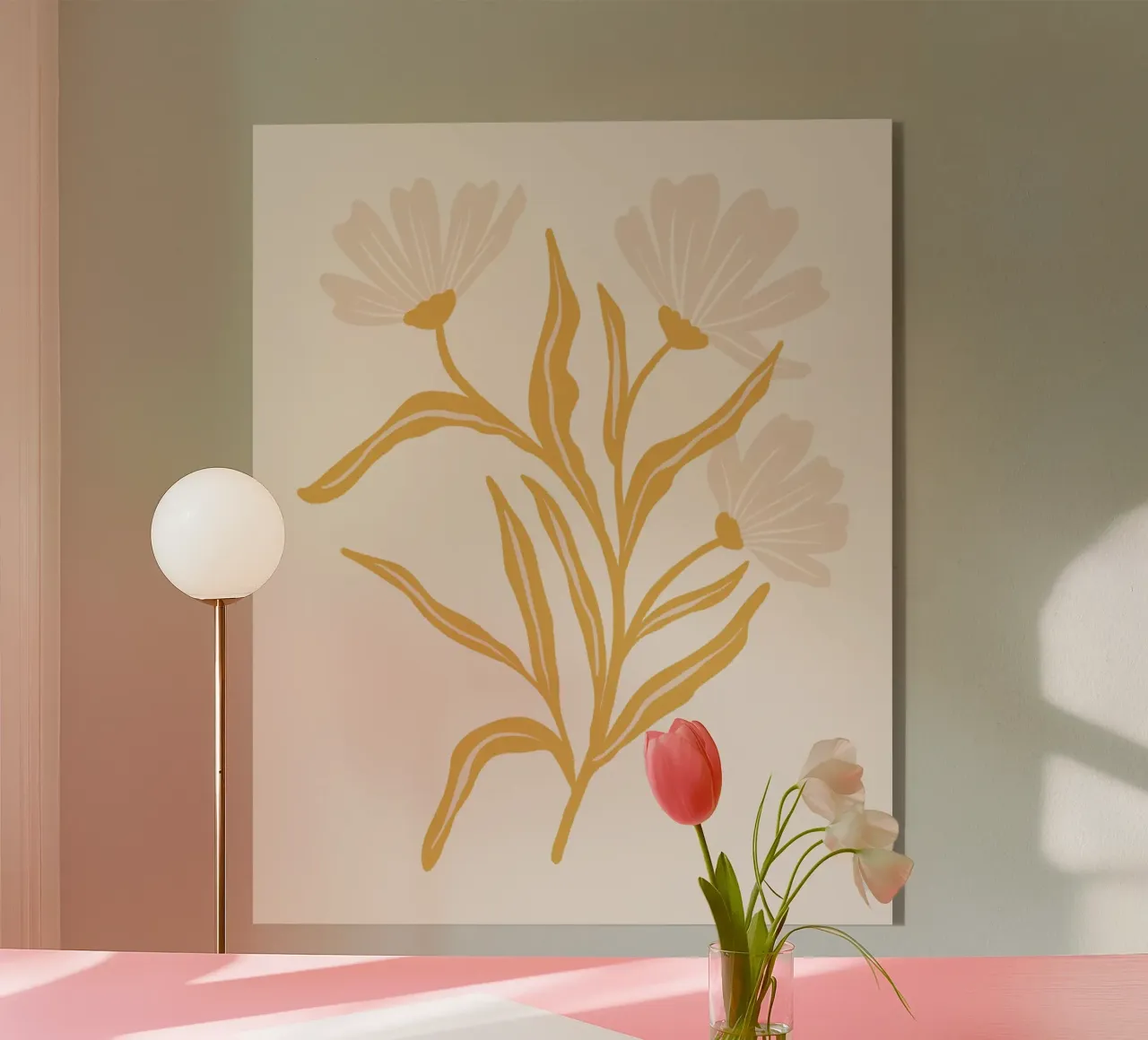 Modern Wildflowers in Earth Tones acrylic glass by Wackapacka