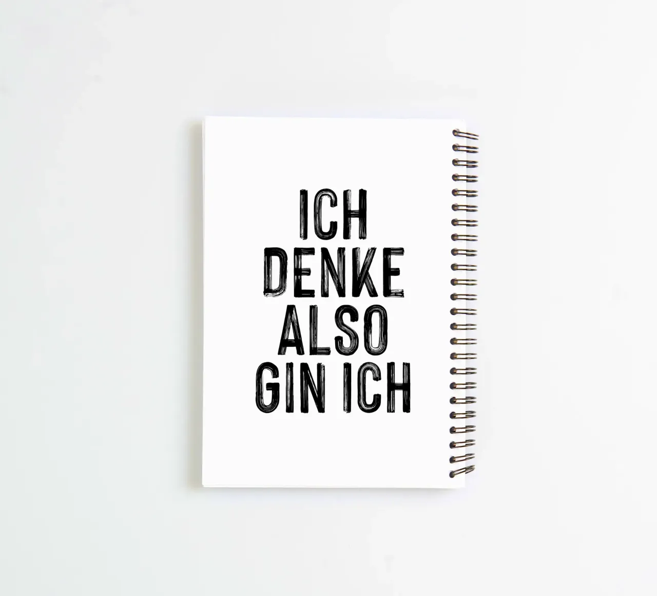 ICH DENKE ALSO GIN ICH spiral notebook by Katja Stehle Design