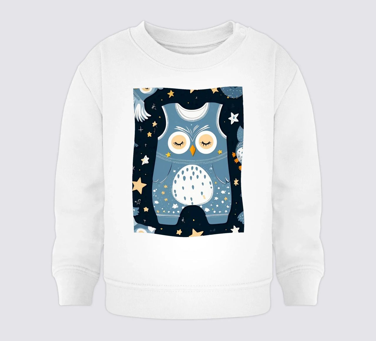 Jolie grenouillère bleue sur le thème de la chouette sweat pour bébé de DesignDoodle