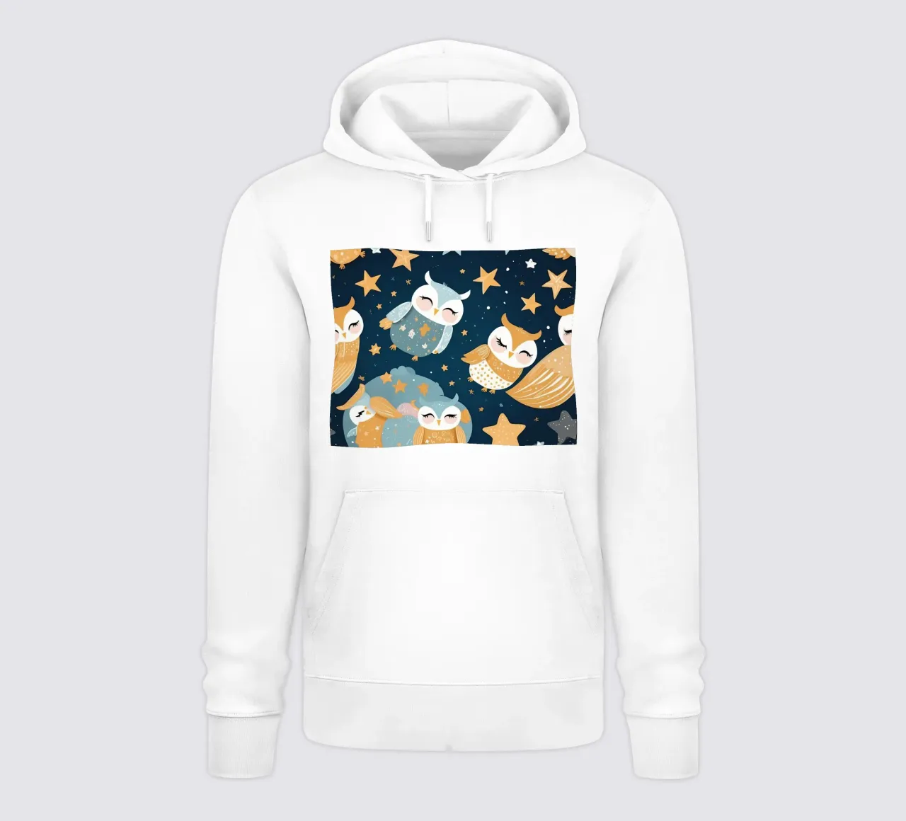 Fantastico disegno di gufo con stelle colorate in un cielo notturno felpa con cappuccio da DesignDoodle