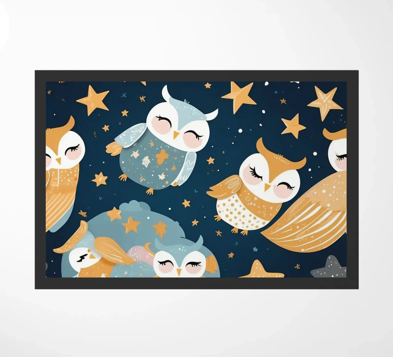 Fantastico disegno di gufo con stelle colorate in un cielo notturno zerbino da DesignDoodle