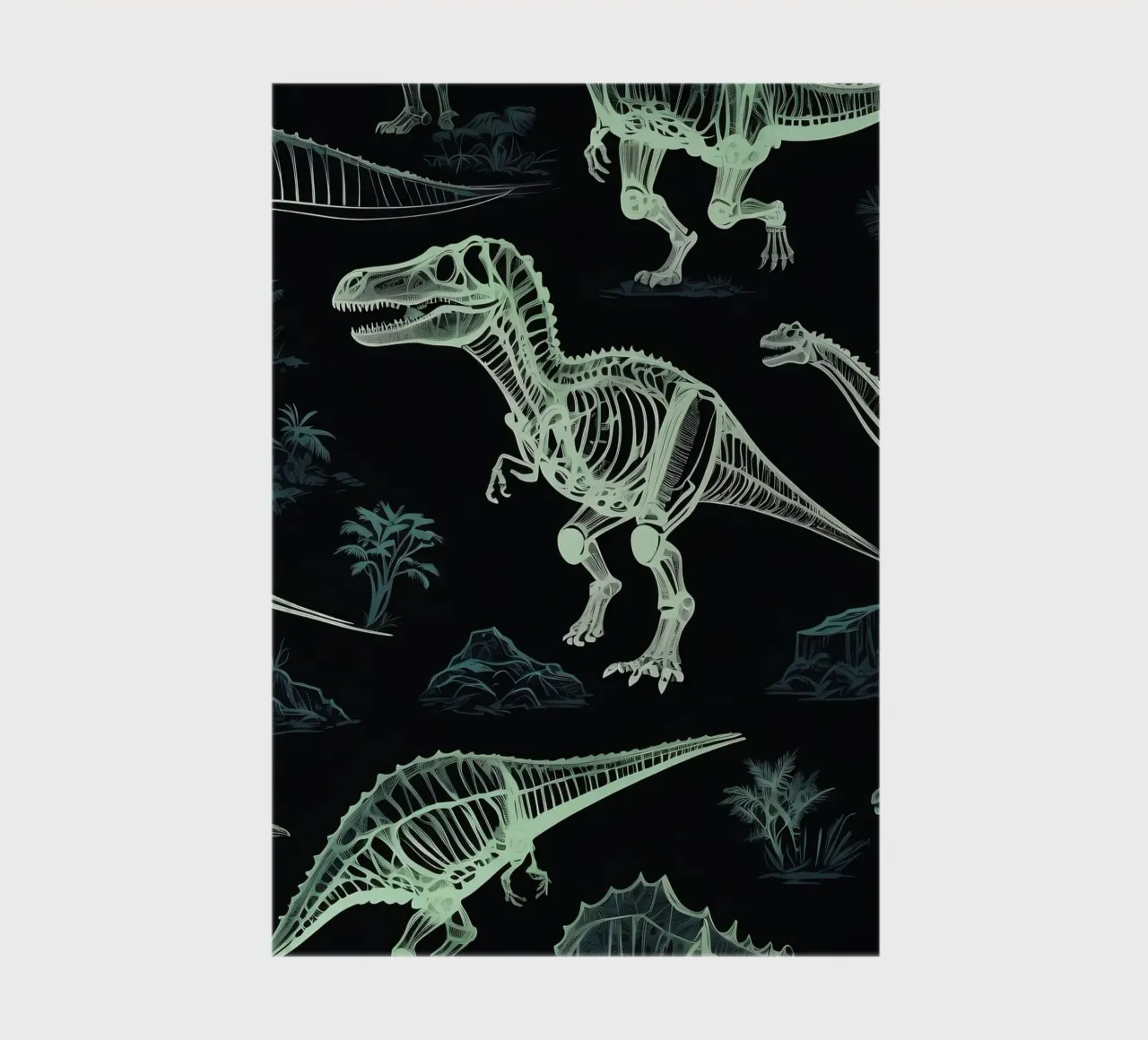 Fascinating dinosaur skeletal patterns showcase prehistoric notebook by DesignDoodle