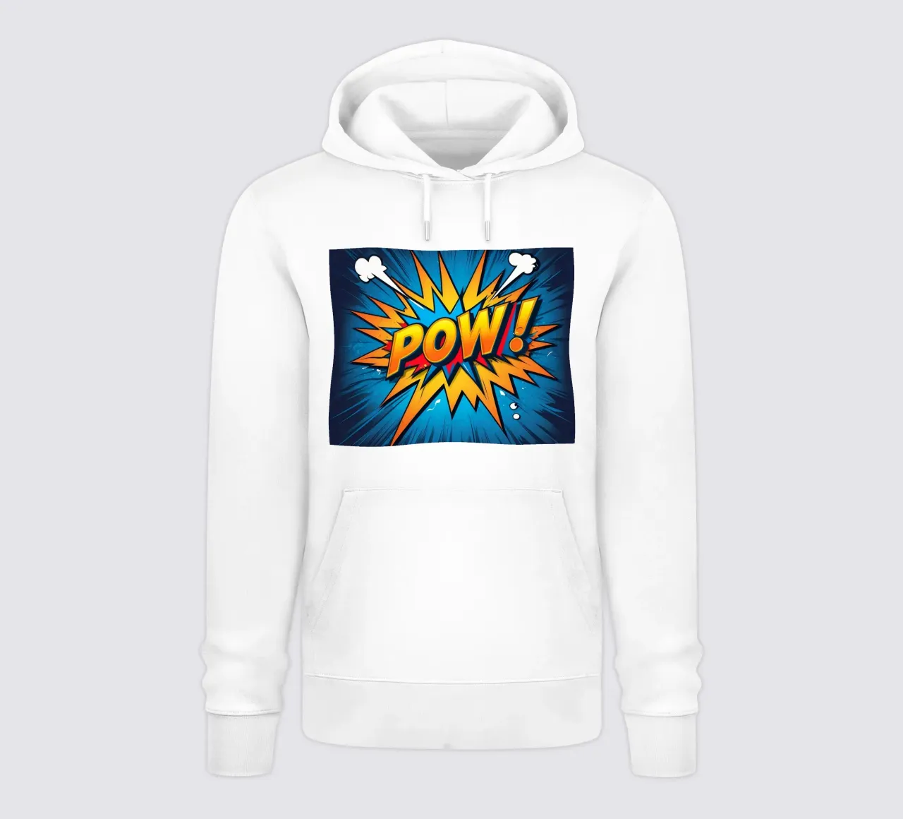Gráfico dinámico de explosión estilo cómic con texto en negrita sudadera con capucha de DesignDoodle