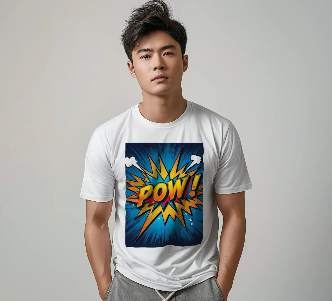 Dynamic comic style explosion graphic with bold text t-shirt by DesignDoodle