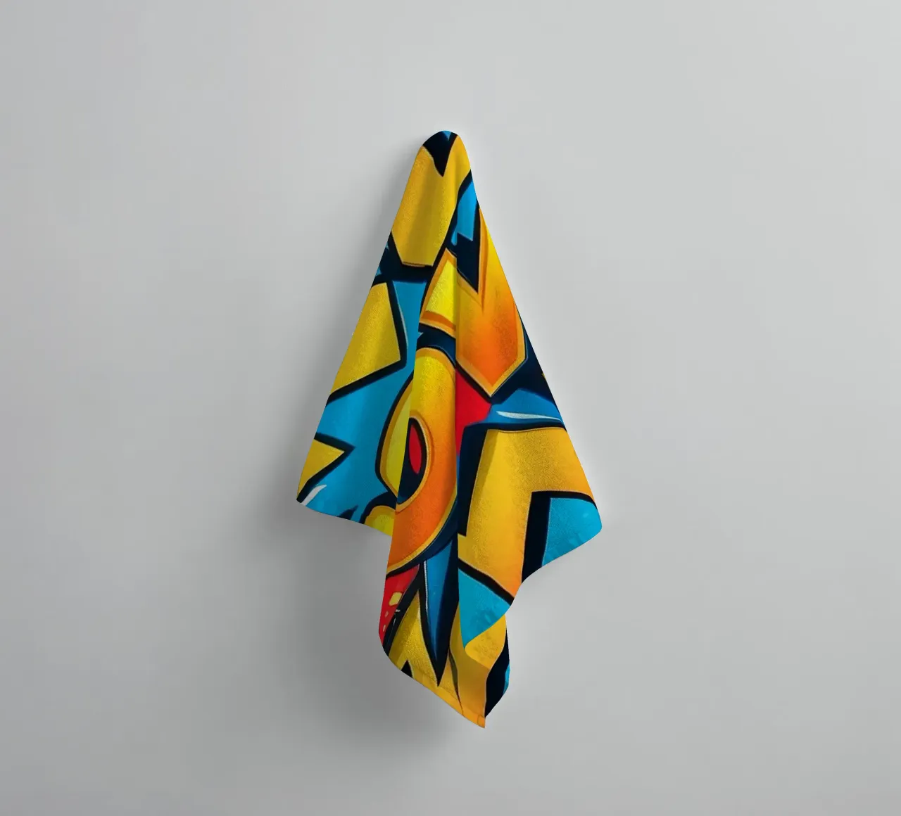 Dynamic comic style explosion graphic with bold text towel by DesignDoodle