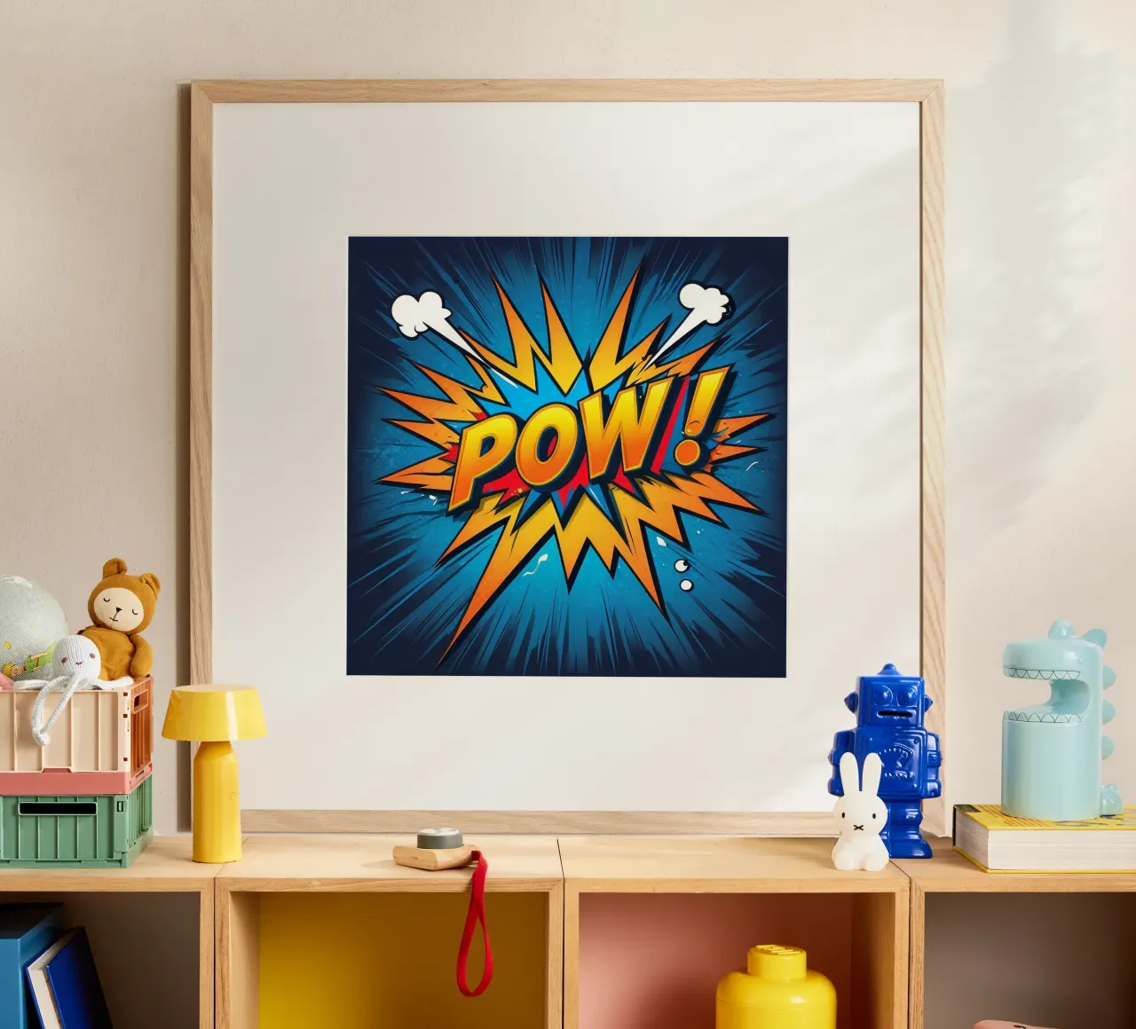Dynamic comic style explosion graphic with bold text hahnemühle by DesignDoodle
