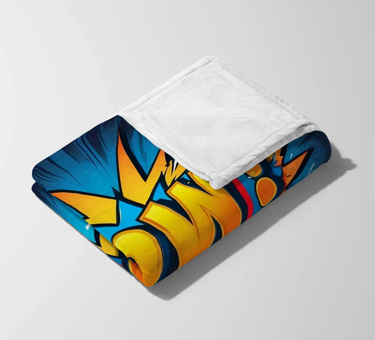 Dynamic comic style explosion graphic with bold text fleece blanket by DesignDoodle
