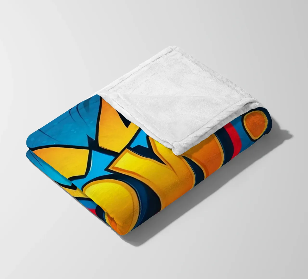 Dynamic comic style explosion graphic with bold text fleece blanket by DesignDoodle