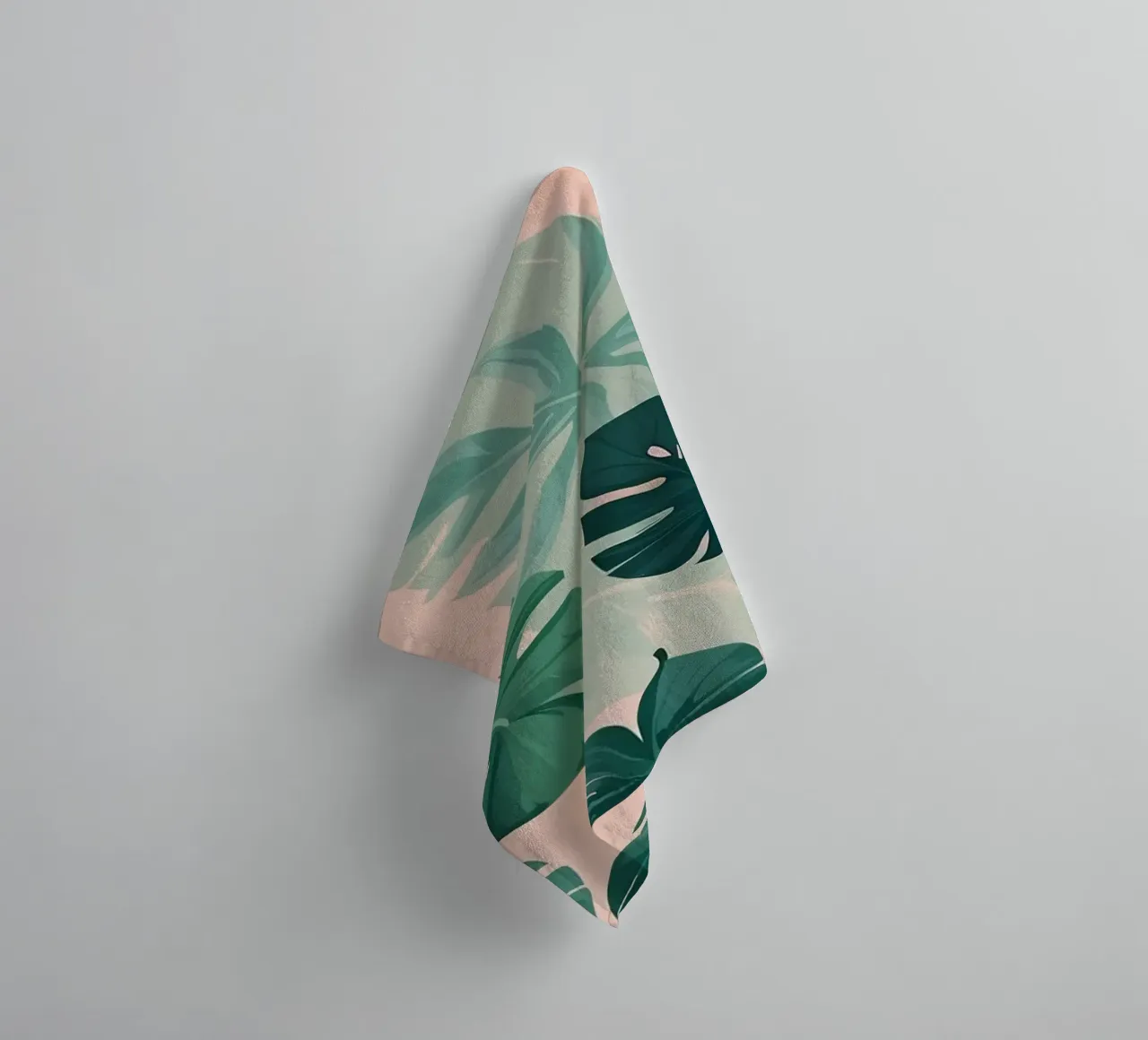 Tropical foliage pattern with various leaves on a soft paste towel by DesignDoodle