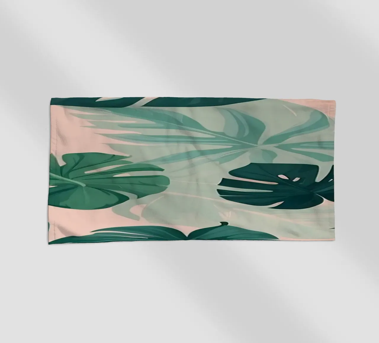 Tropical foliage pattern with various leaves on a soft paste beach towel by DesignDoodle