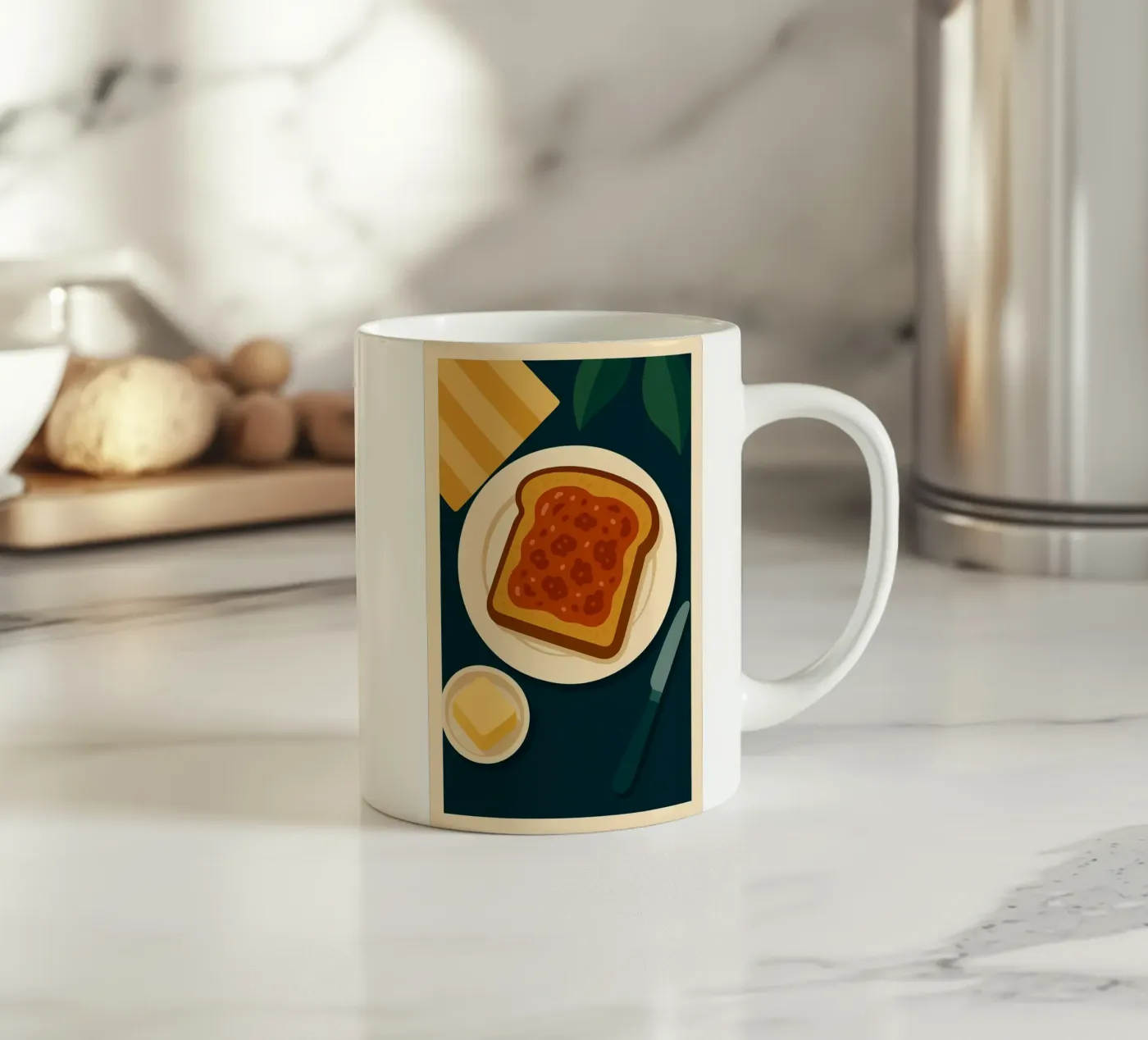 Breakfast ceramic mug by Studio M