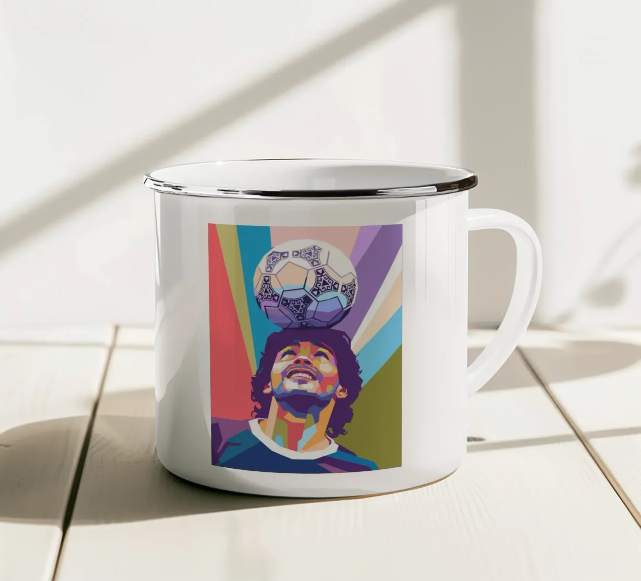 Stile artistico di Diego Maradona WPAP tazza in smalto da Hantamrata